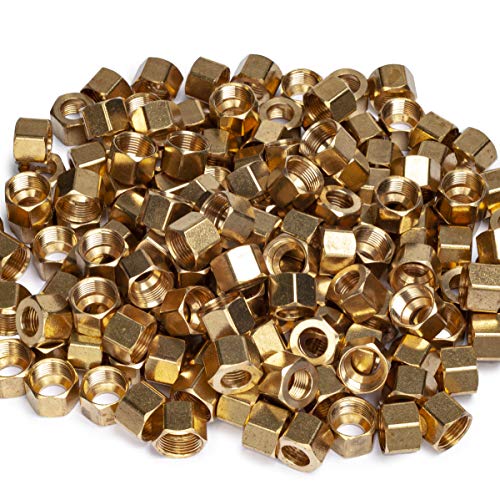 LTWFITTING 3/8-Inch Brass Compression Nut,Brass Compression Fitting(Pack of 150)
