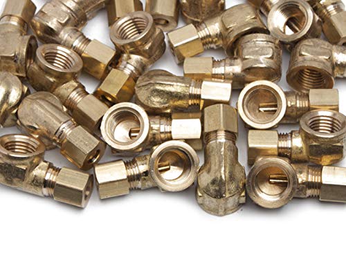 LTWFITTING 1/4-Inch OD x 1/4-Inch Female NPT 90 Degree Compression Elbow,Brass Compression Fitting(Pack of 200)