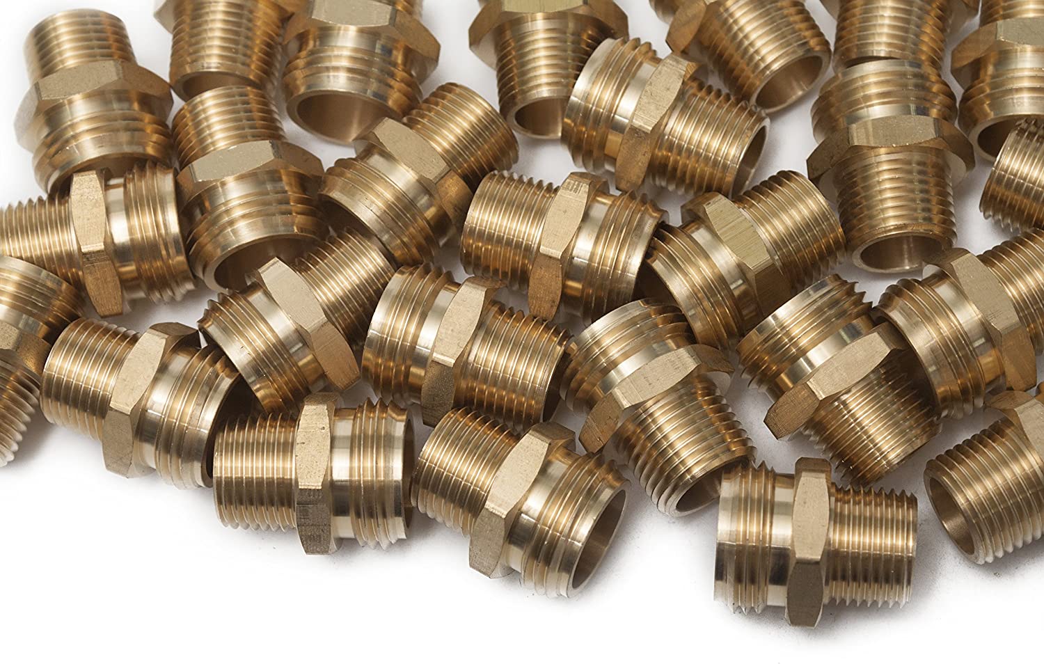 LTWFITTING 3/4 Inch MHT x 1/2 Inch MIP Brass Hose Adapter,Garden Hose Fitting(Pack of 150)