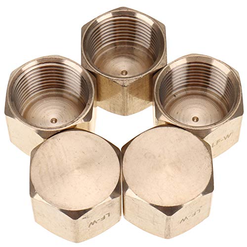 LTWFITTING Lead Free Brass Pipe Cap Fittings 3/4 Inch Female NPT Air Fuel Water (Pack of 5)