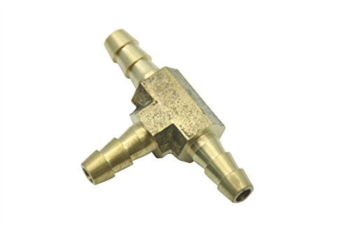 LTWFITTING Lead Free Brass Barb Tee Fitting 3/8 Inch ID Hose for Water Fuel Boat (Pack of 25)