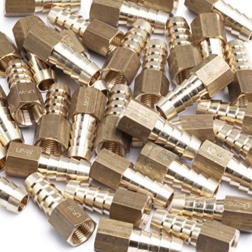 LTWFITTING Lead Free Brass Fitting Coupler/Adapter 3/8 Inch Hose Barb x 1/8 Inch Female NPT Fuel Gas Water (Pack of 400)