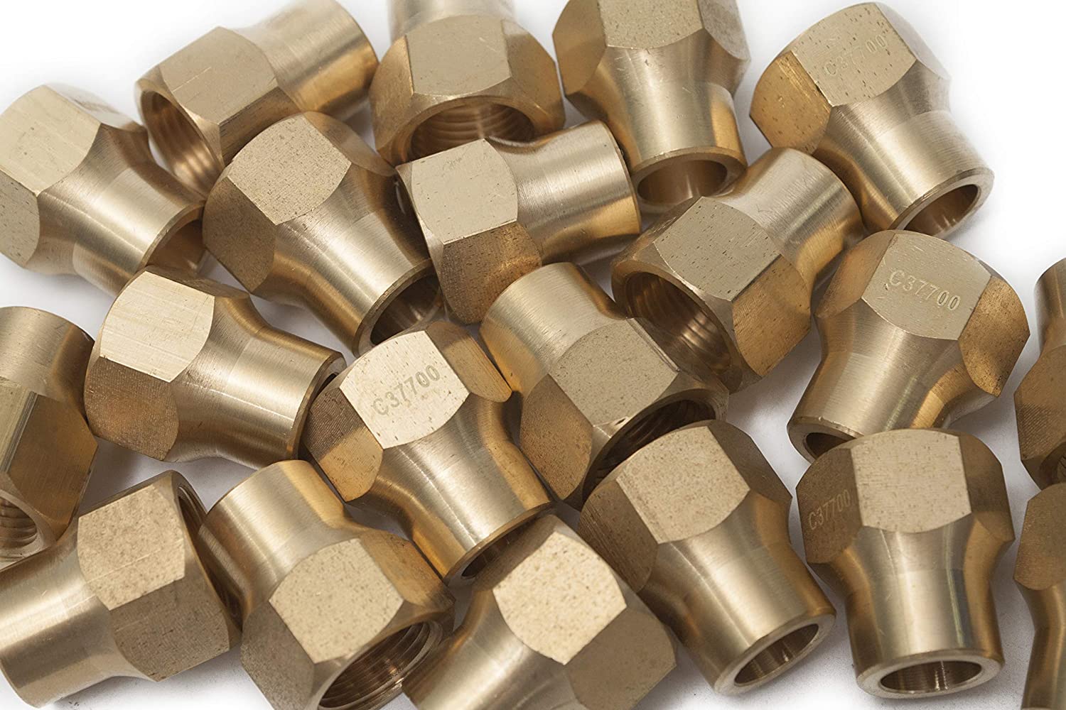 Brass 1/2 Inch OD 45 Degree Flare Long Forged Nut,Brass Flare Tube Fitting(Pack of 150)