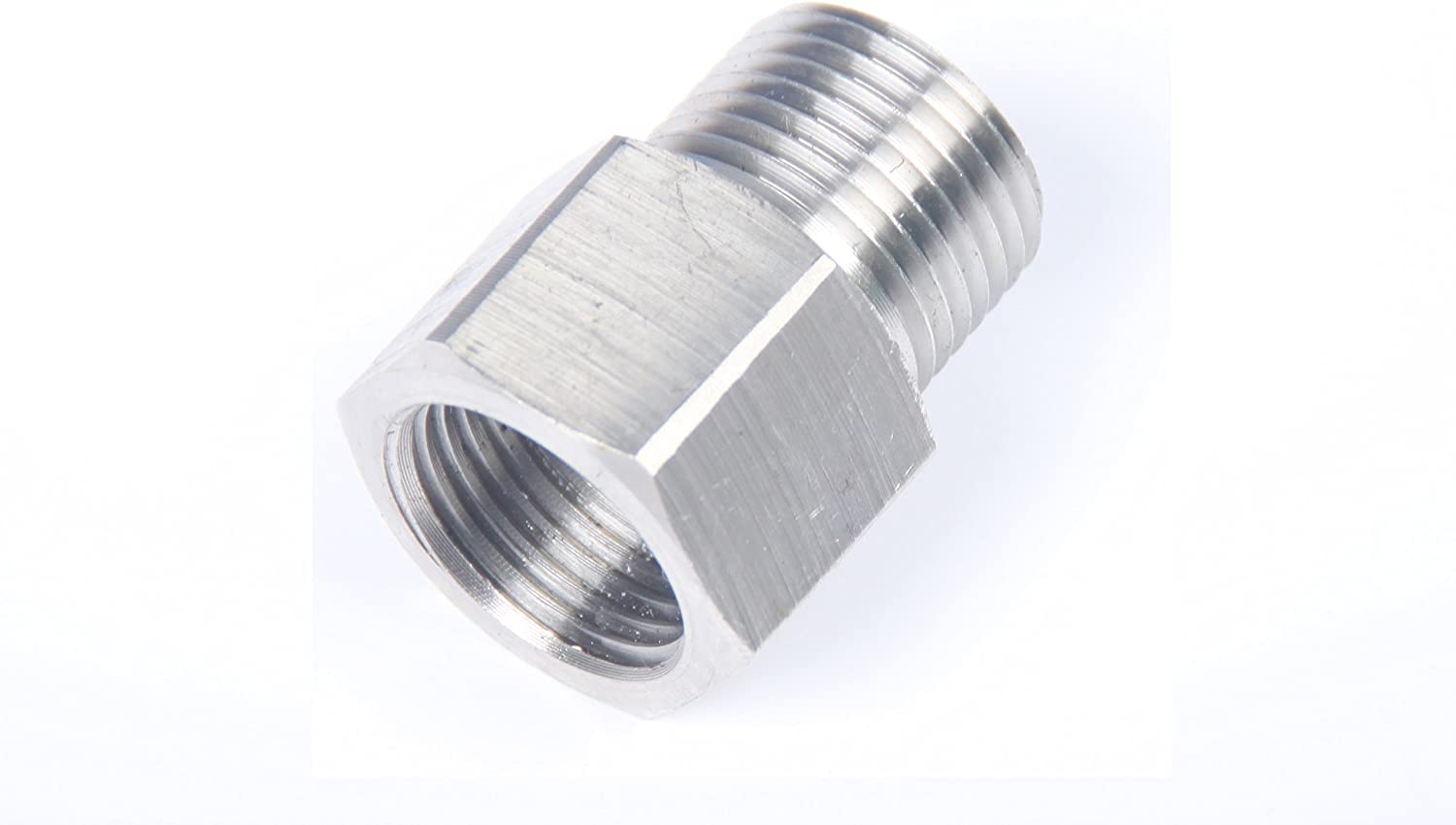 LTWFITTING Bar Production Stainless Steel 316 Pipe Fitting 3/8 Inch Female x 3/8 Inch Male NPT Adapter Air Fuel Water (Pack of 5)