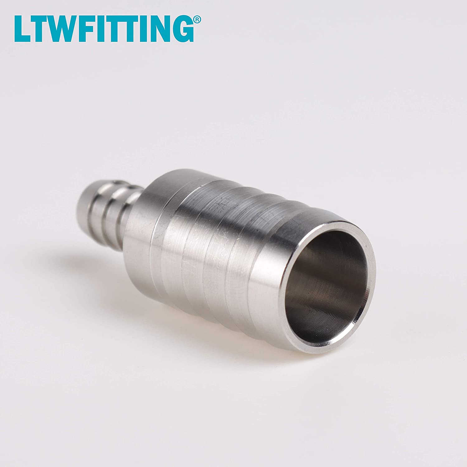 LTWFITTING Bar Production Stainless Steel 316 Barb Splicer Mender 3/4-Inch Hose ID x 3/8-Inch Hose ID Fitting Air Water Fuel Boat (Pack of 250)