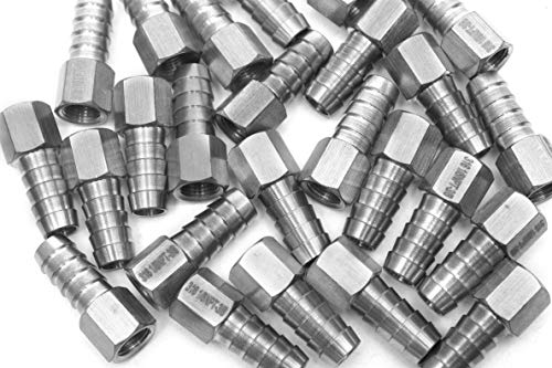 LTWFITTING Bar Production Stainless Steel 316 Barb Fitting Coupler 3/8 Inch Hose ID x 1/8 Inch Female NPT Air Fuel Water (Pack of 800)