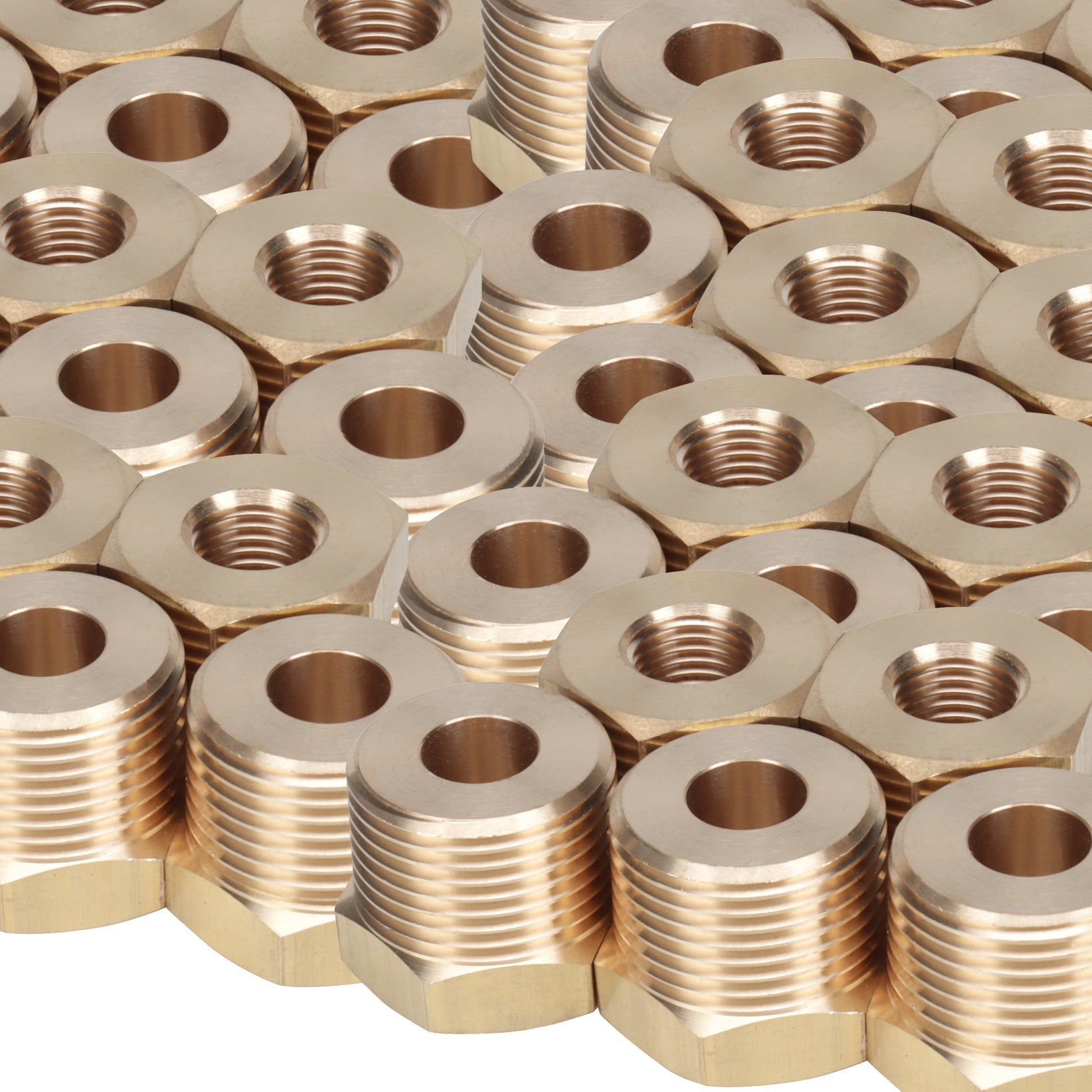 LTWFITTING Brass Pipe Hex Bushing Reducer Fittings 3/4 Inch Male x 1/4 Inch Female NPT Fuel(Pack of 100)
