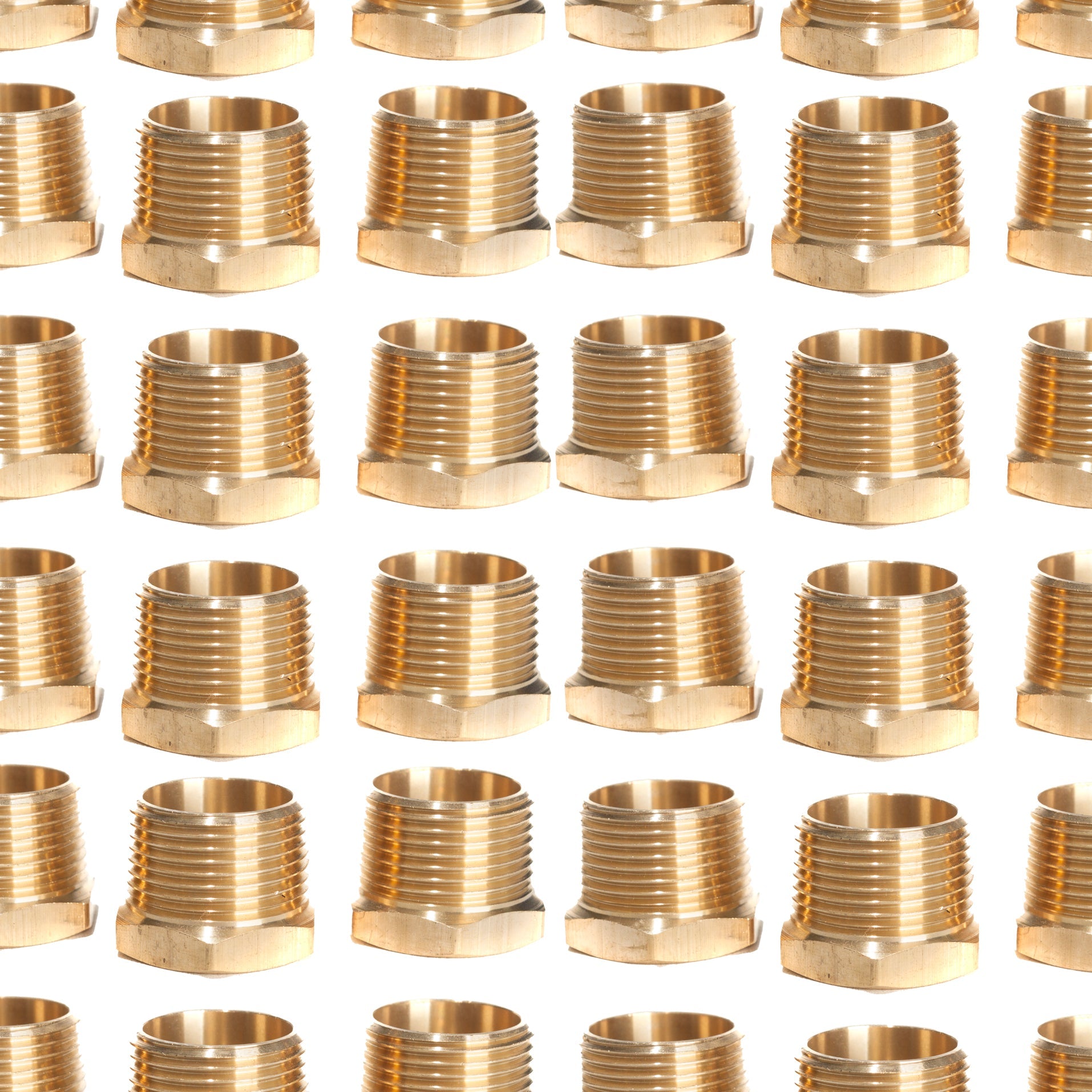 LTWFITTING Brass Pipe Hex Bushing Reducer Fittings 1 Inch Male x 1/2 Inch Female NPT Fuel(Pack of 50)