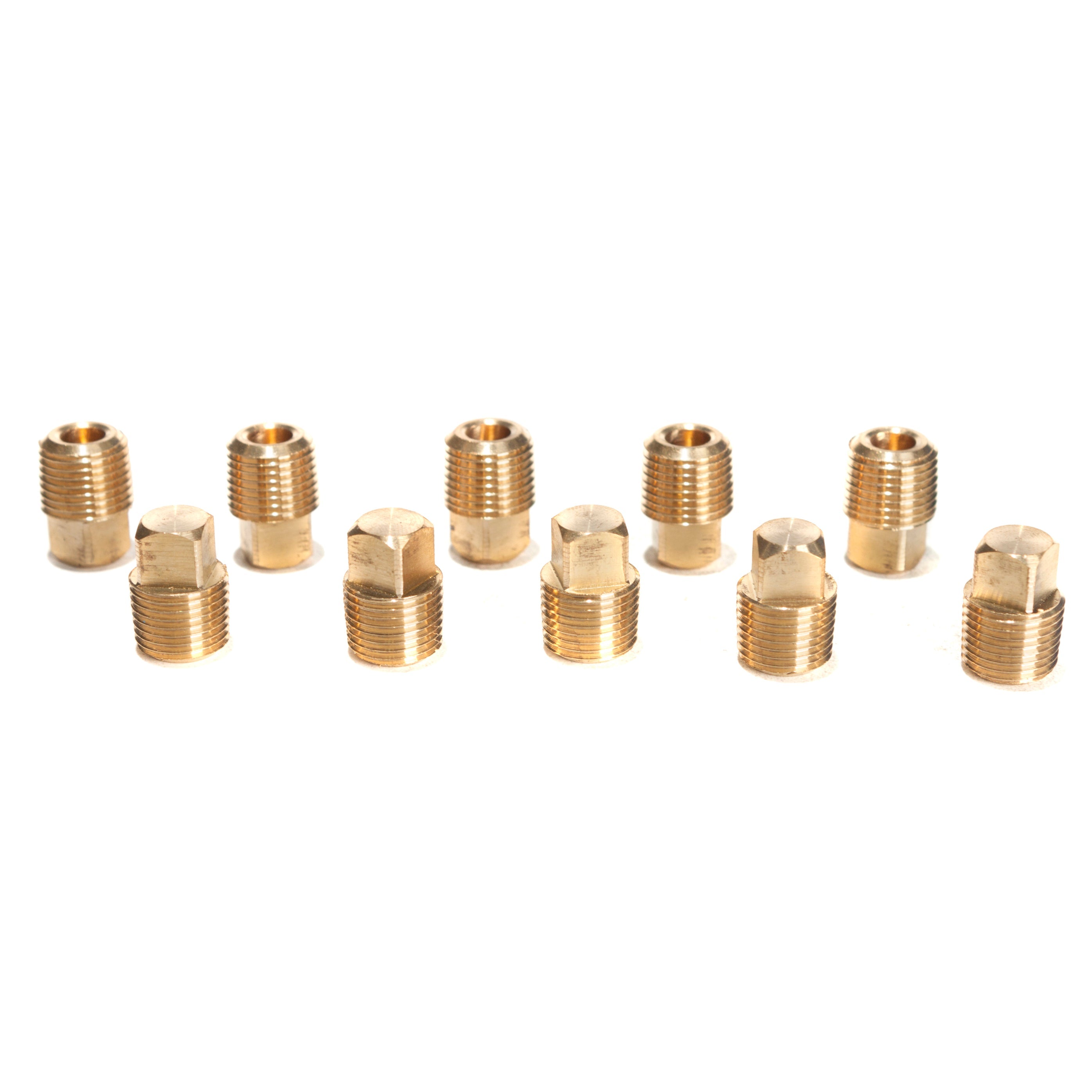 LTWFITTING Brass Pipe Square Head Plug Fittings 1/8 Inch Male NPT Air Fuel Water Boat(Pack of 10)