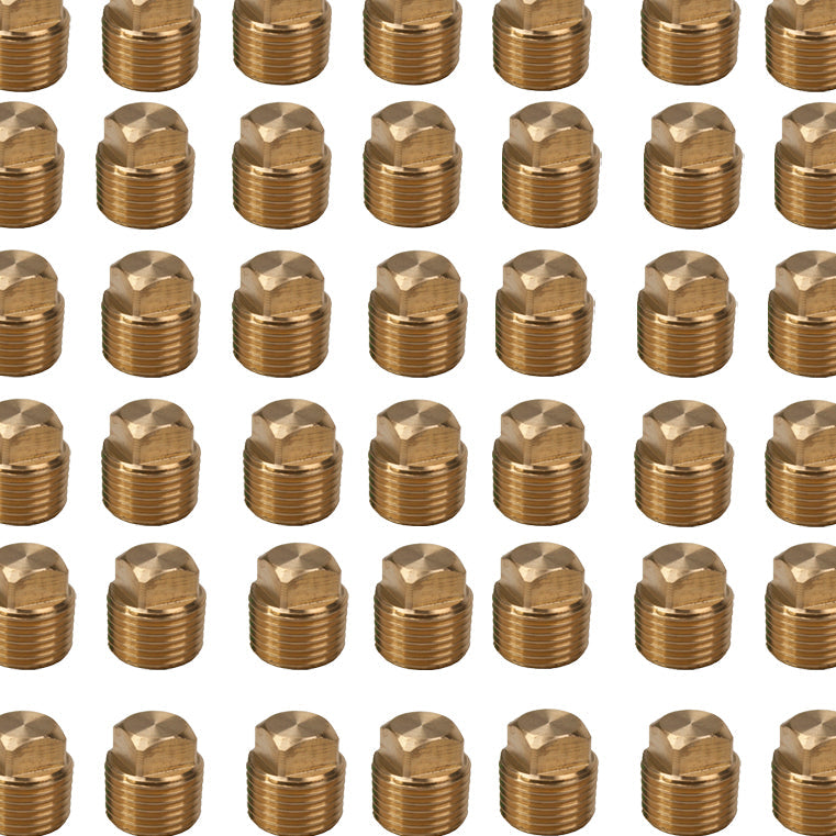 LTWFITTING Brass Pipe Square Head Plug Fittings 1/2 Inch Male NPT Air Fuel Water Boat(Pack of 300)