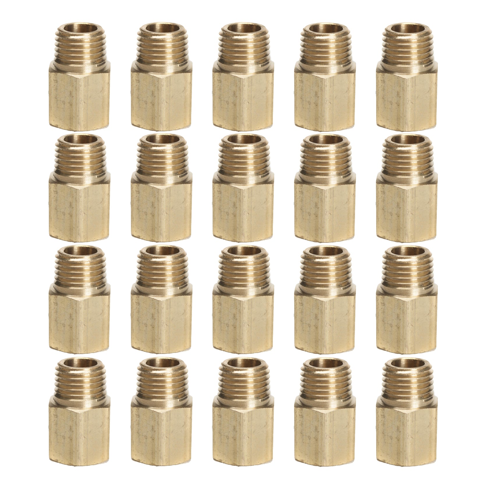 LTWFITTING Brass Pipe 1/4 Inch Female x 1/4 Inch Male NPT Adapter Fuel Gas Air(Pack of 20)