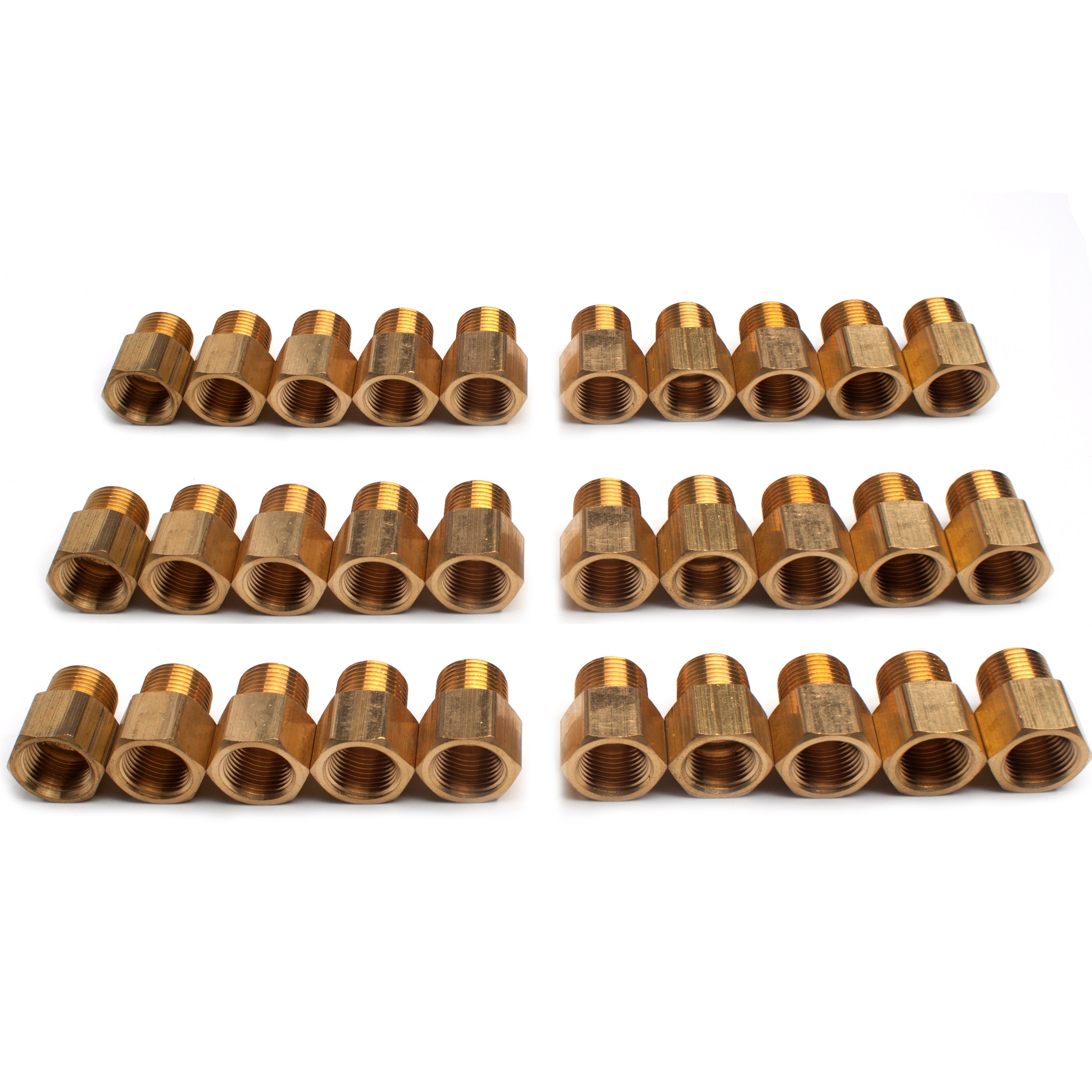 LTWFITTING Brass Pipe 3/8 Inch Female x 3/8 Inch Male NPT Adapter Fuel Gas Air(Pack of 30)