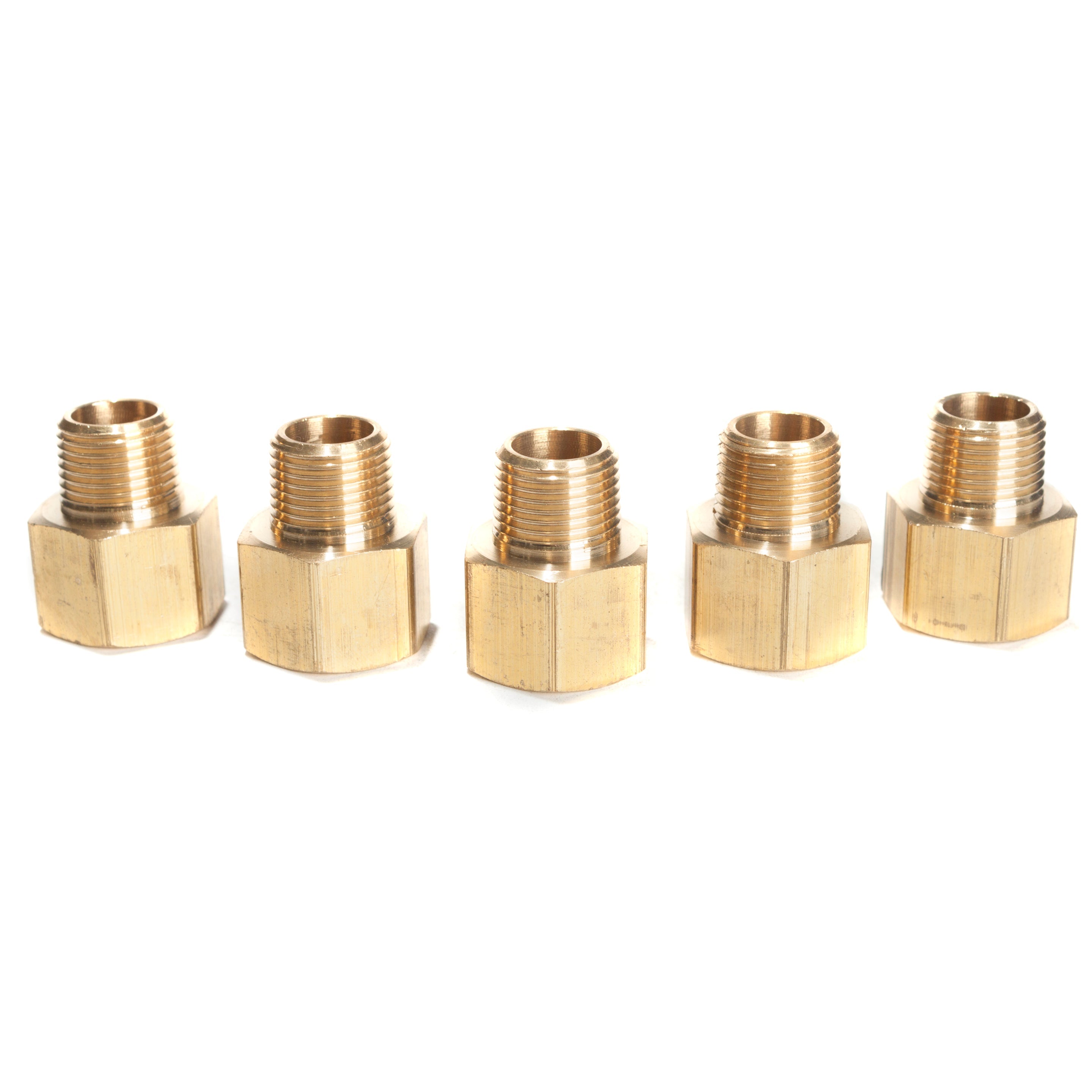 LTWFITTING Brass Pipe 1/2 Inch Female x 3/8 Inch Male NPT Adapter Fuel Gas Air(Pack of 5)