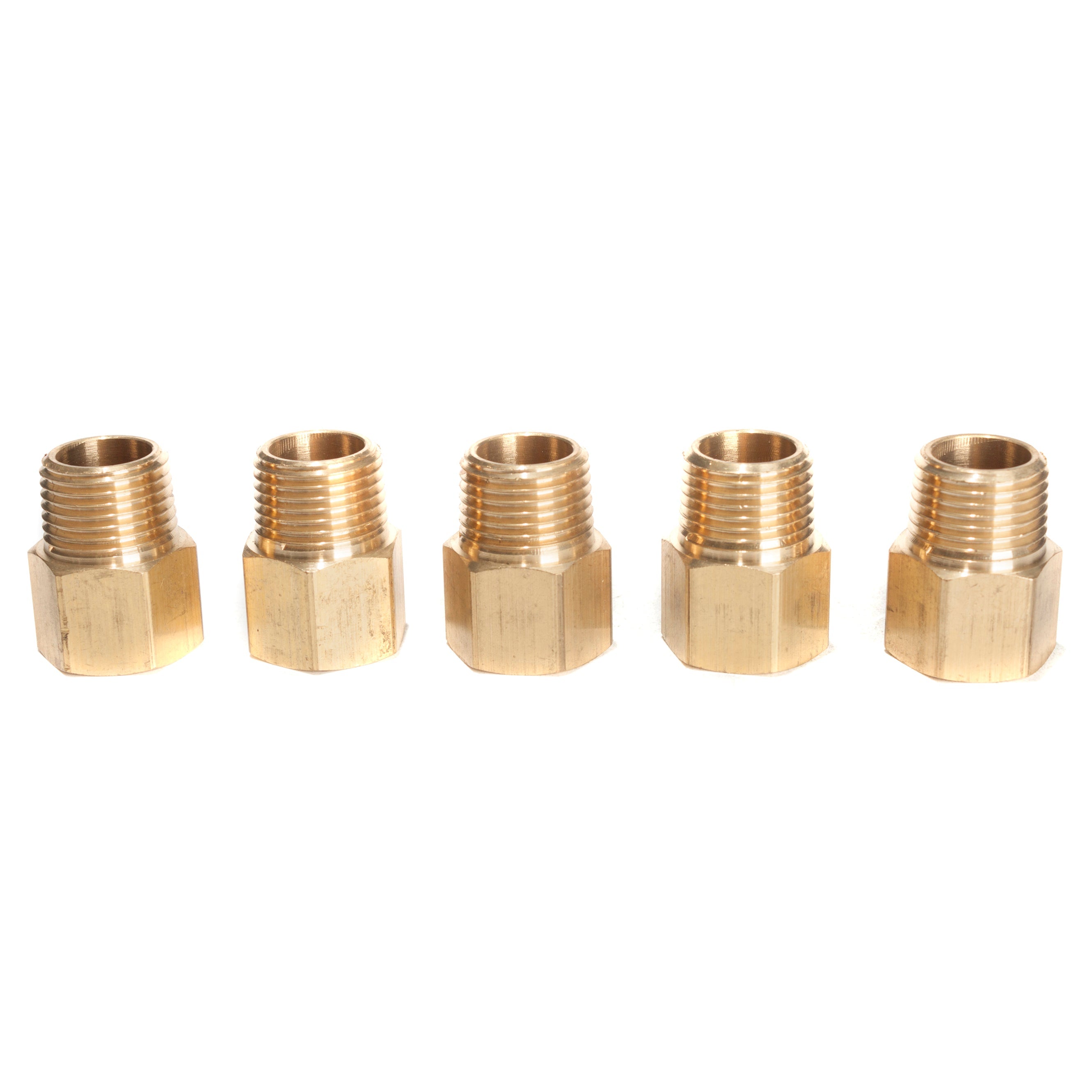 LTWFITTING Brass Pipe 1/2 Inch Female x 1/2 Inch Male NPT Adapter Fuel Gas Air(Pack of 5)