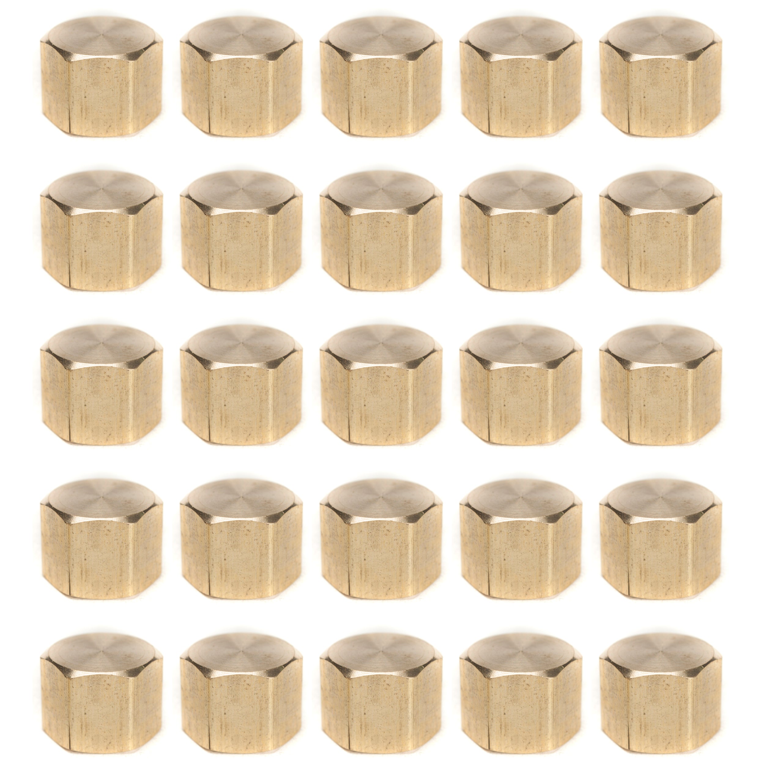 LTWFITTING Lead Free Brass Pipe Cap Fittings 3/8 Inch Female NPT Air Fuel Water (Pack of 25)
