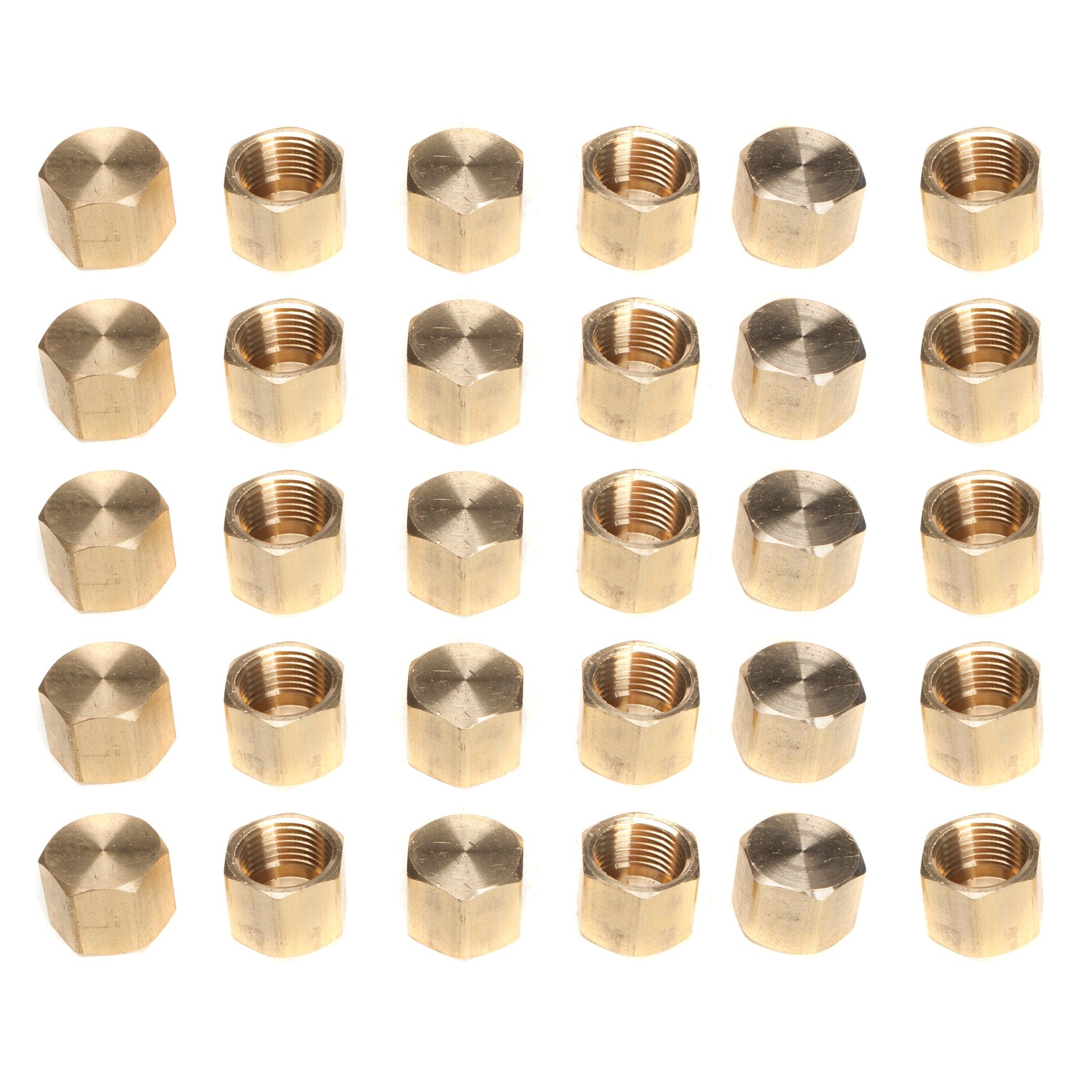 LTWFITTING Brass Pipe Cap Fittings 3/8-Inch NPT Air Fuel Water Boat(Pack of 30)