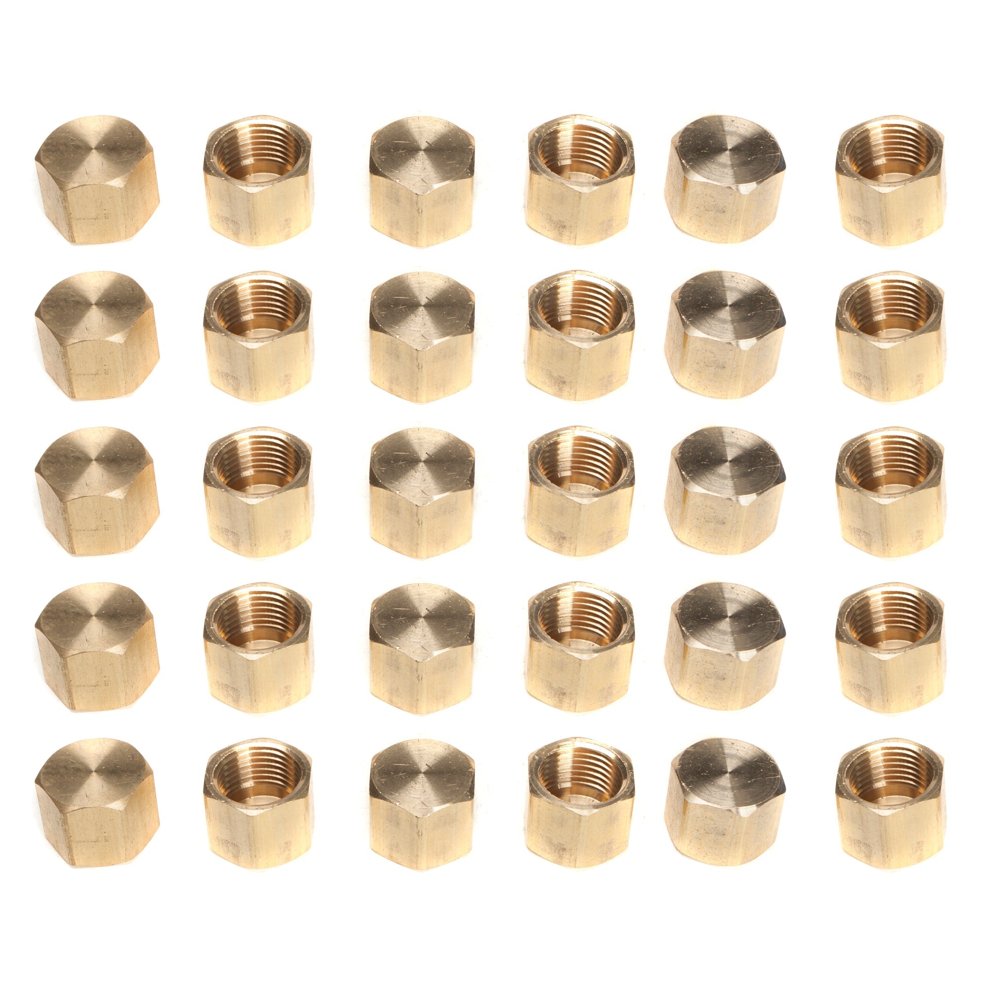 LTWFITTING Brass Pipe Cap Fittings 3/8-Inch NPT Air Fuel Water Boat(Pack of 30)