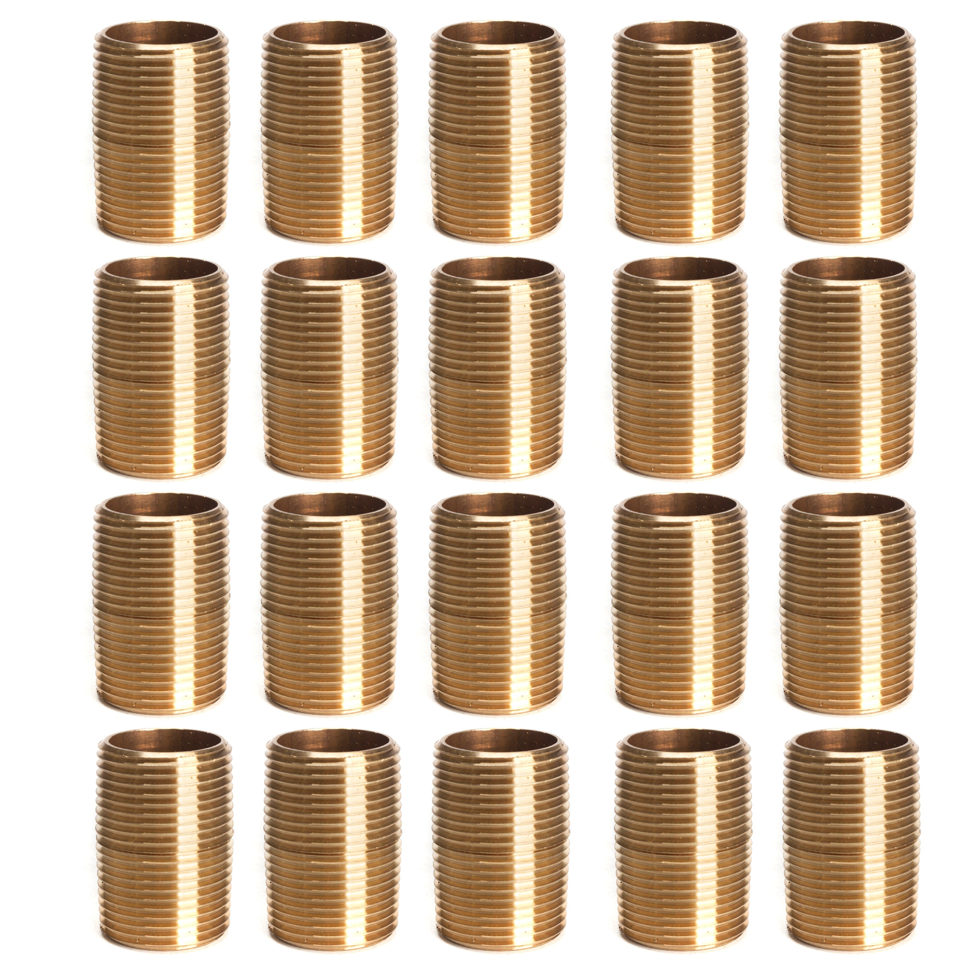 LTWFITTING Red Brass Pipe Fitting, Nipple, 3/4 Inch NPT Male X 1-1/2 Inch Length (Pack of 20)