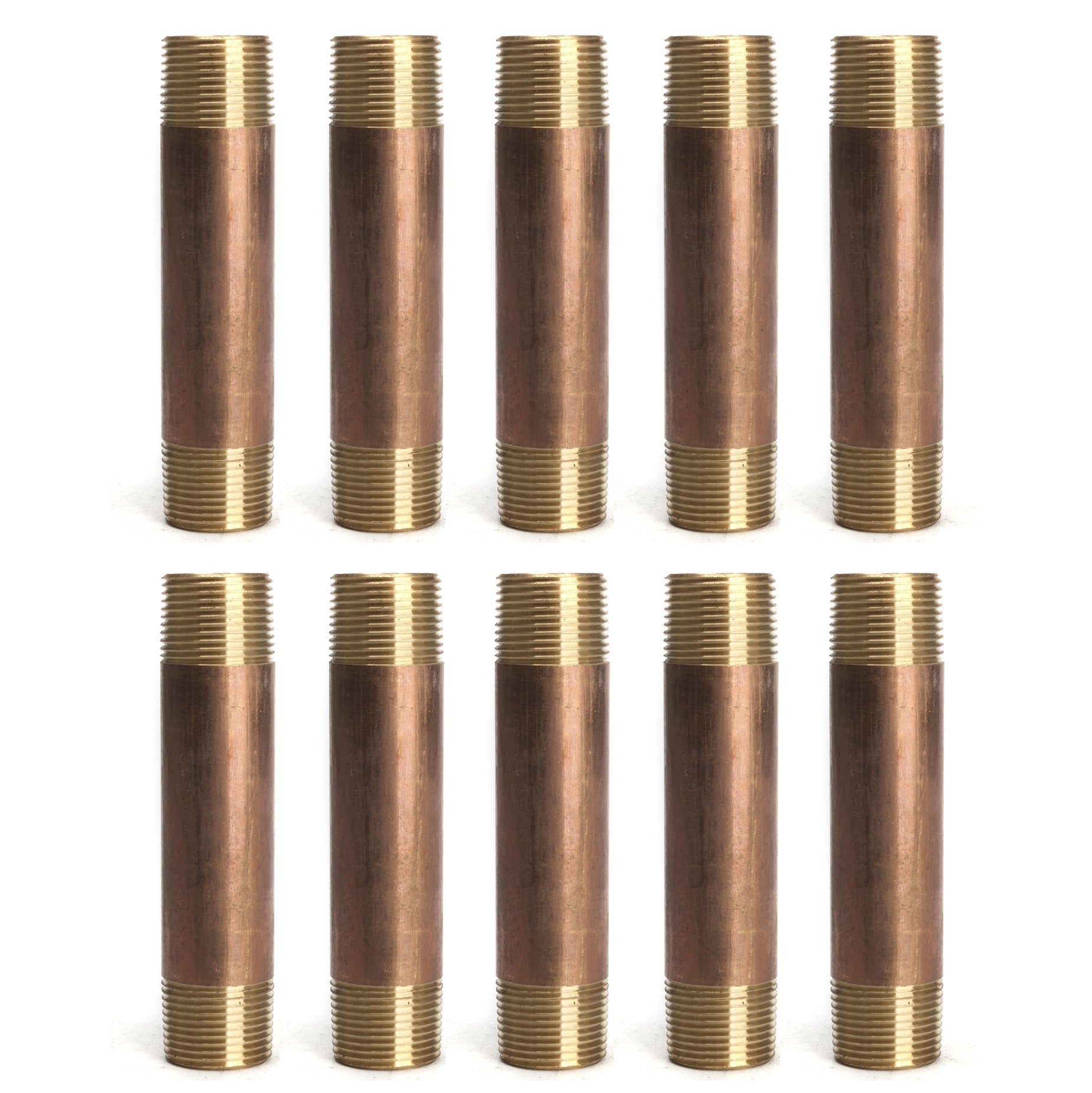 LTWFITTING Red Brass Pipe Fitting, Nipple, 3/4 Inch NPT Male X 4-1/2 Inch Length (Pack of 10)
