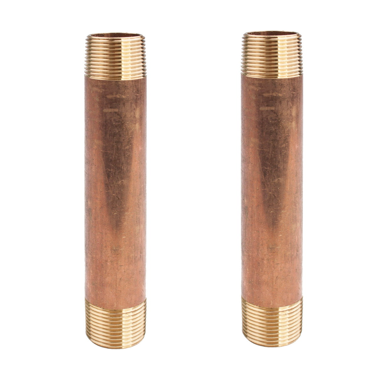 LTWFITTING Red Brass Pipe Fitting, Nipple, 3/4 Inch NPT Male X 6 Inch Length (Pack of 2)