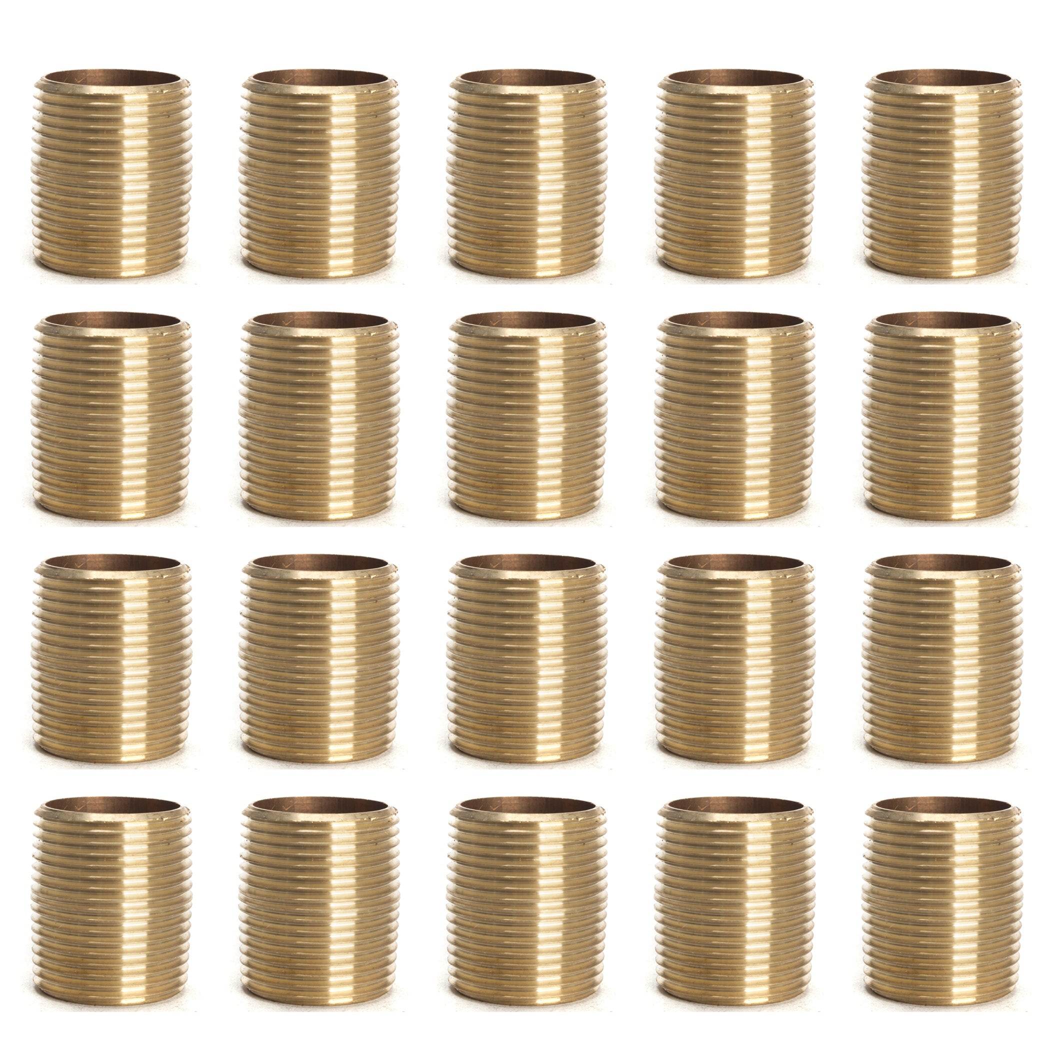 LTWFITTING Brass Pipe Close Nipples Fitting 1 Inch Male NPT(Pack of 20)