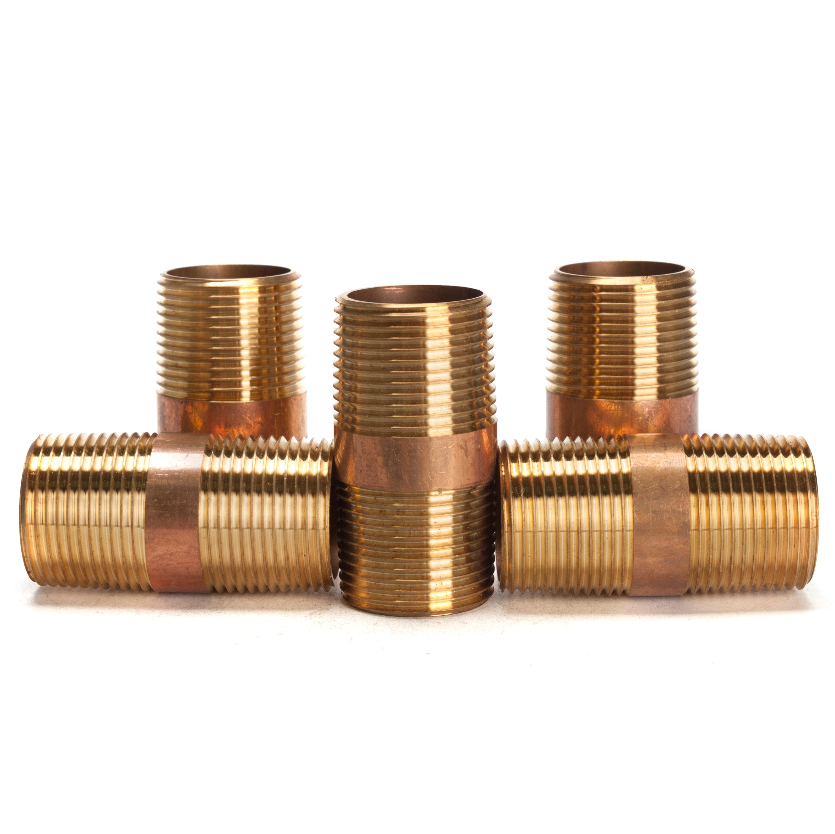 LTWFITTING Brass Pipe 2-1/2 Inch Long Nipples Fitting 1 Inch Male NPT Air Water(Pack of 5)