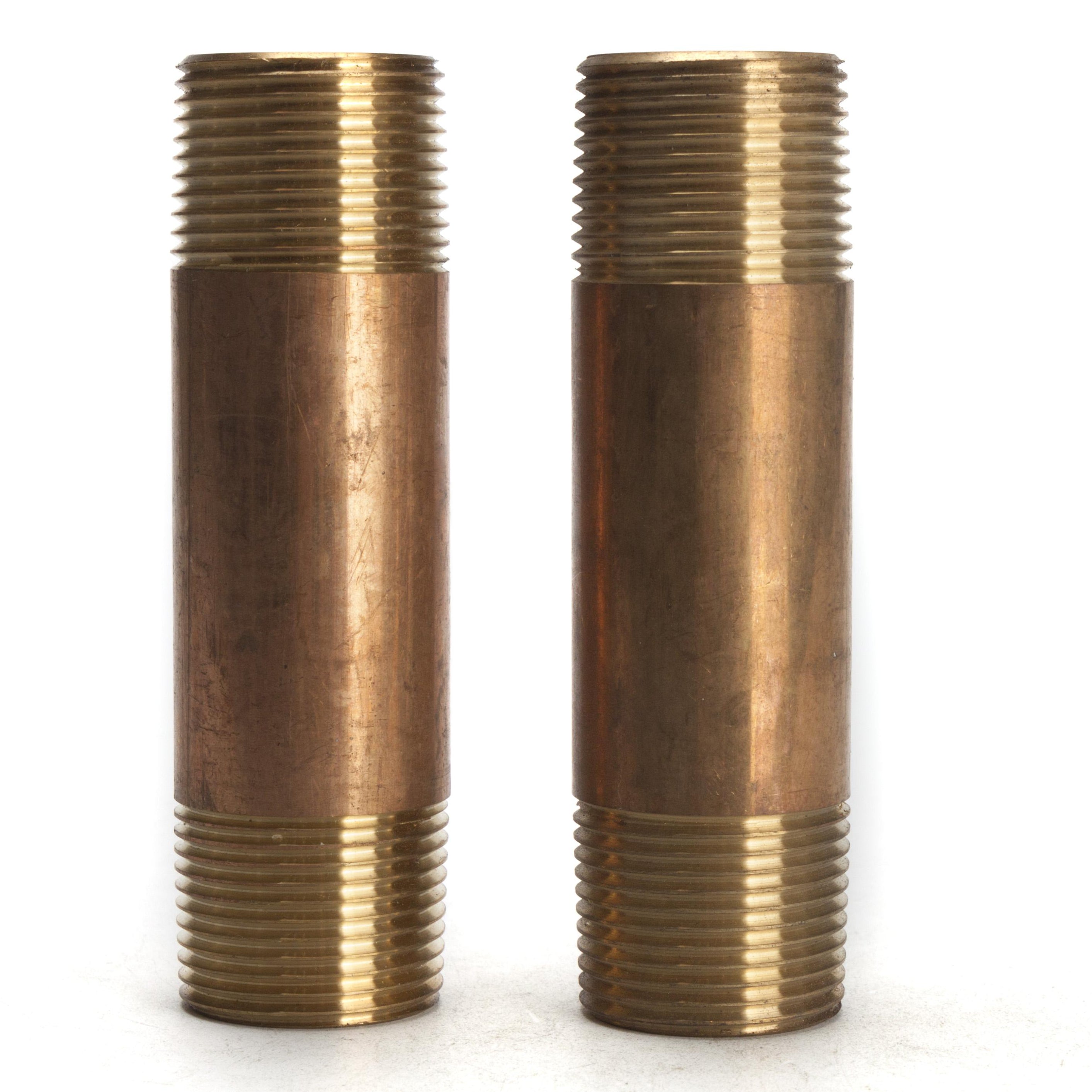 LTWFITTING Brass Pipe 4-1/2 Inch Long Nipples Fitting 1 Inch Male NPT Air Water(Pack of 2)