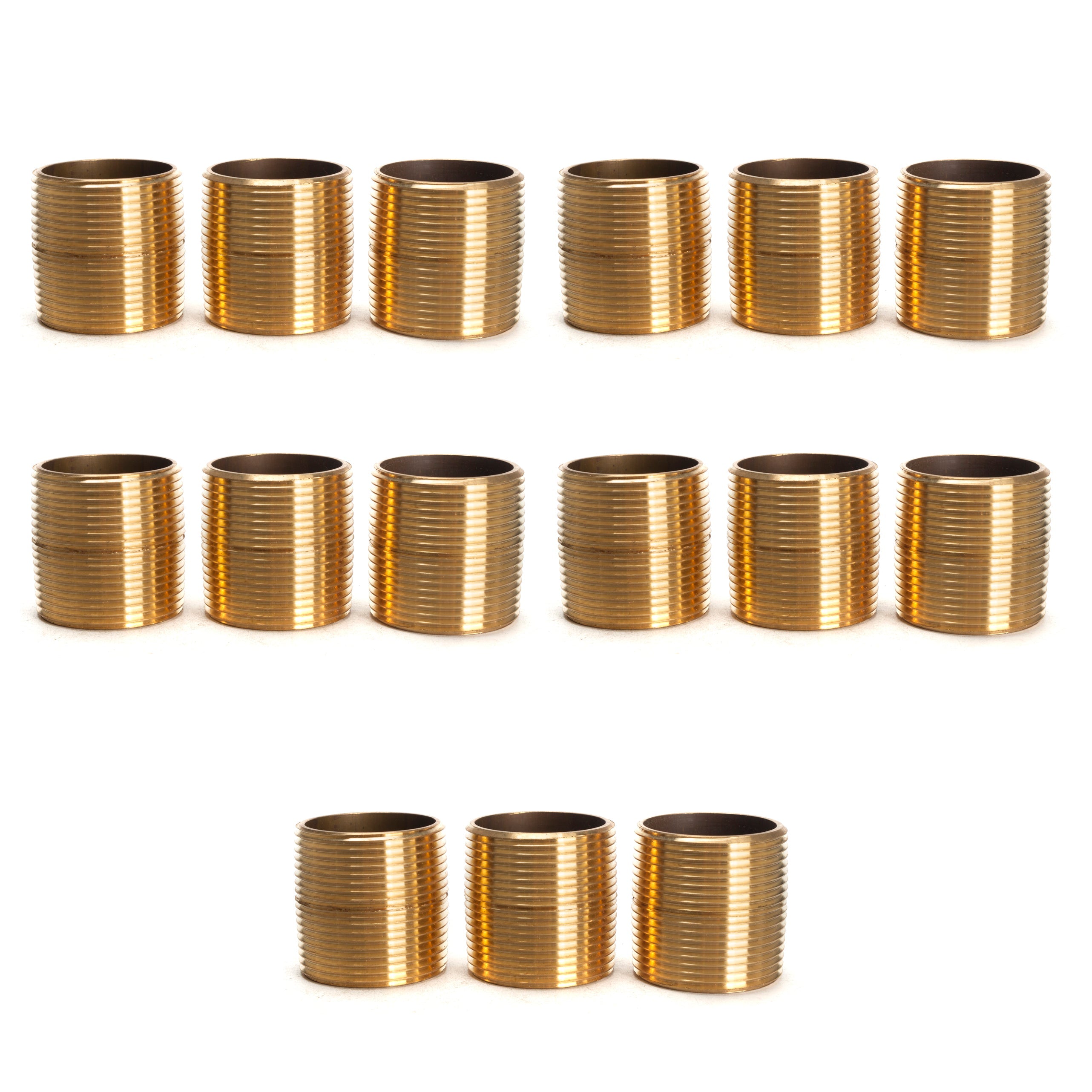 LTWFITTING Brass Pipe Close Nipple Fitting 1-1/4 Inch Male NPT(Pack of 15)