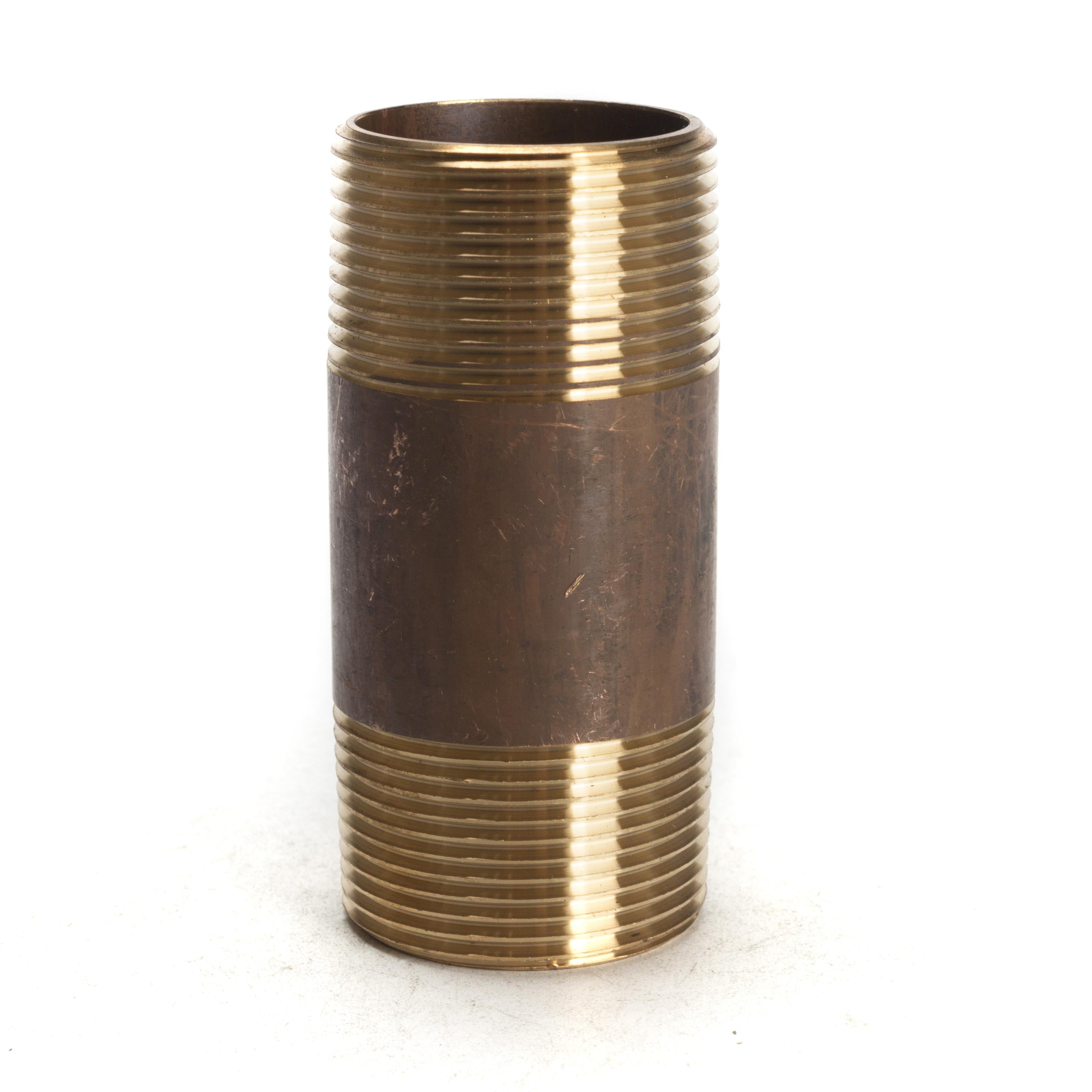 LTWFITTING Brass Pipe 3-1/2 Inch Long Nipple Fitting 1-1/4 Inch Male NPT Air Water(Pack of 1)