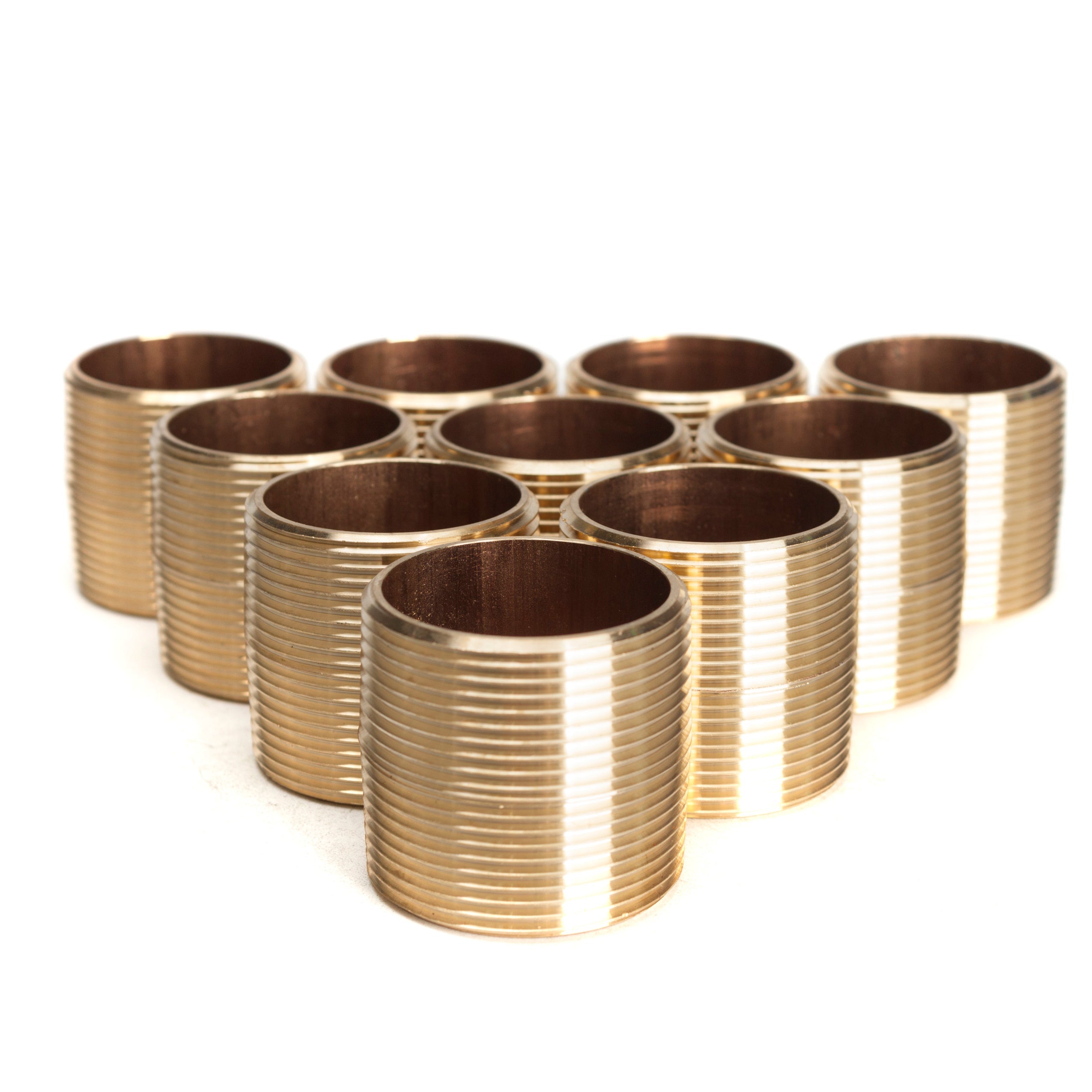 LTWFITTING Brass Pipe Close Nipples Fitting 1-1/2 Inch Male NPT(Pack of 10)
