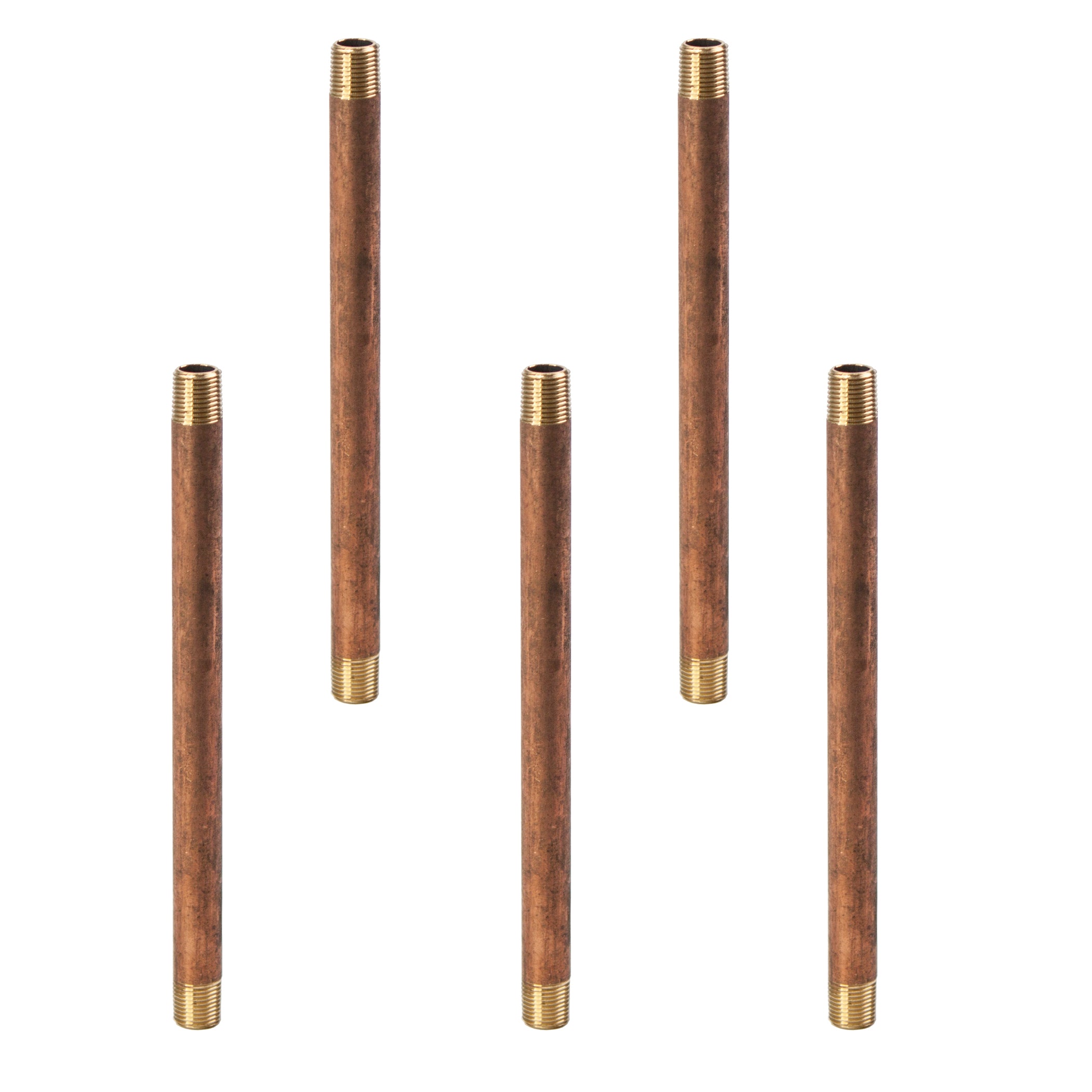 LTWFITTING Brass Pipe 5-1/2 Long Nipples Fitting 1/8 Male NPT Air Water(Pack of 5)