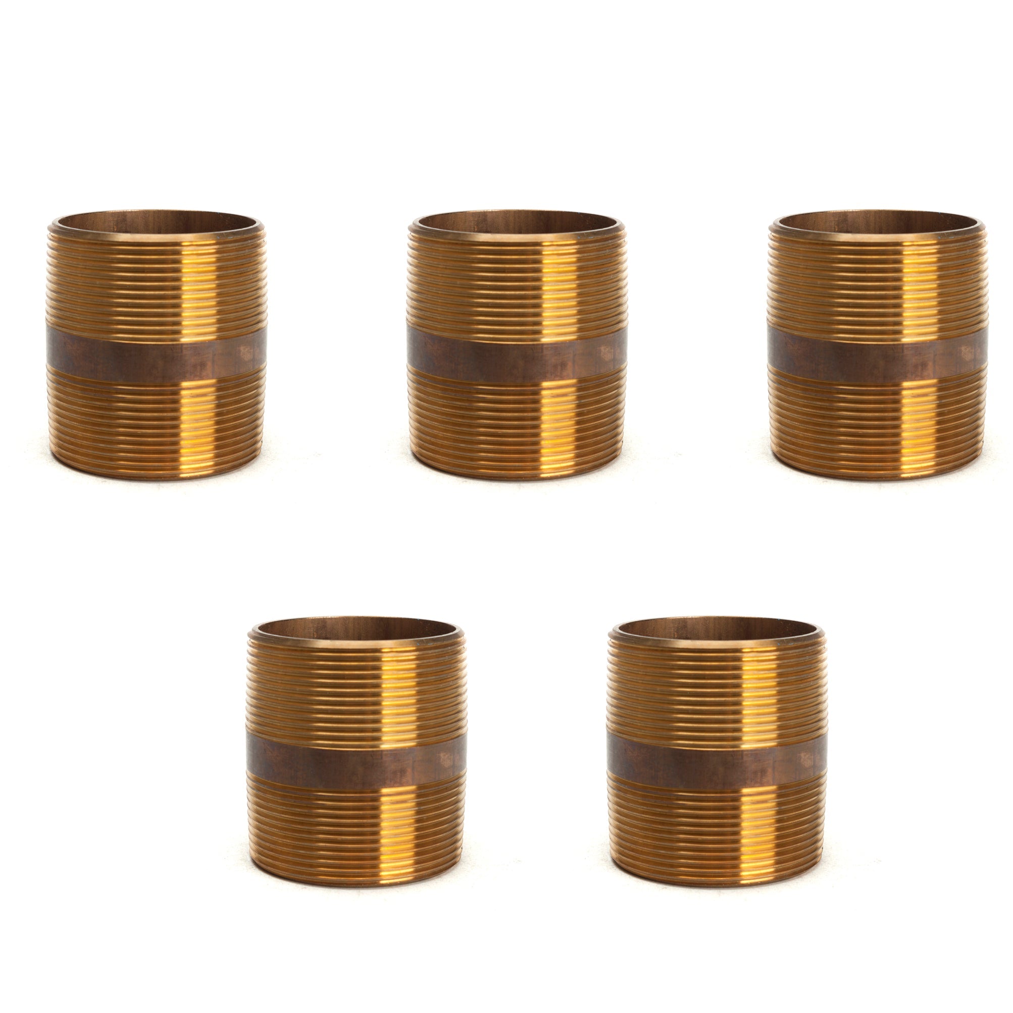 LTWFITTING Brass Pipe 2-1/2 Inch Long Nipple Fitting 2 Inch Male NPT Air Water(Pack of 5)