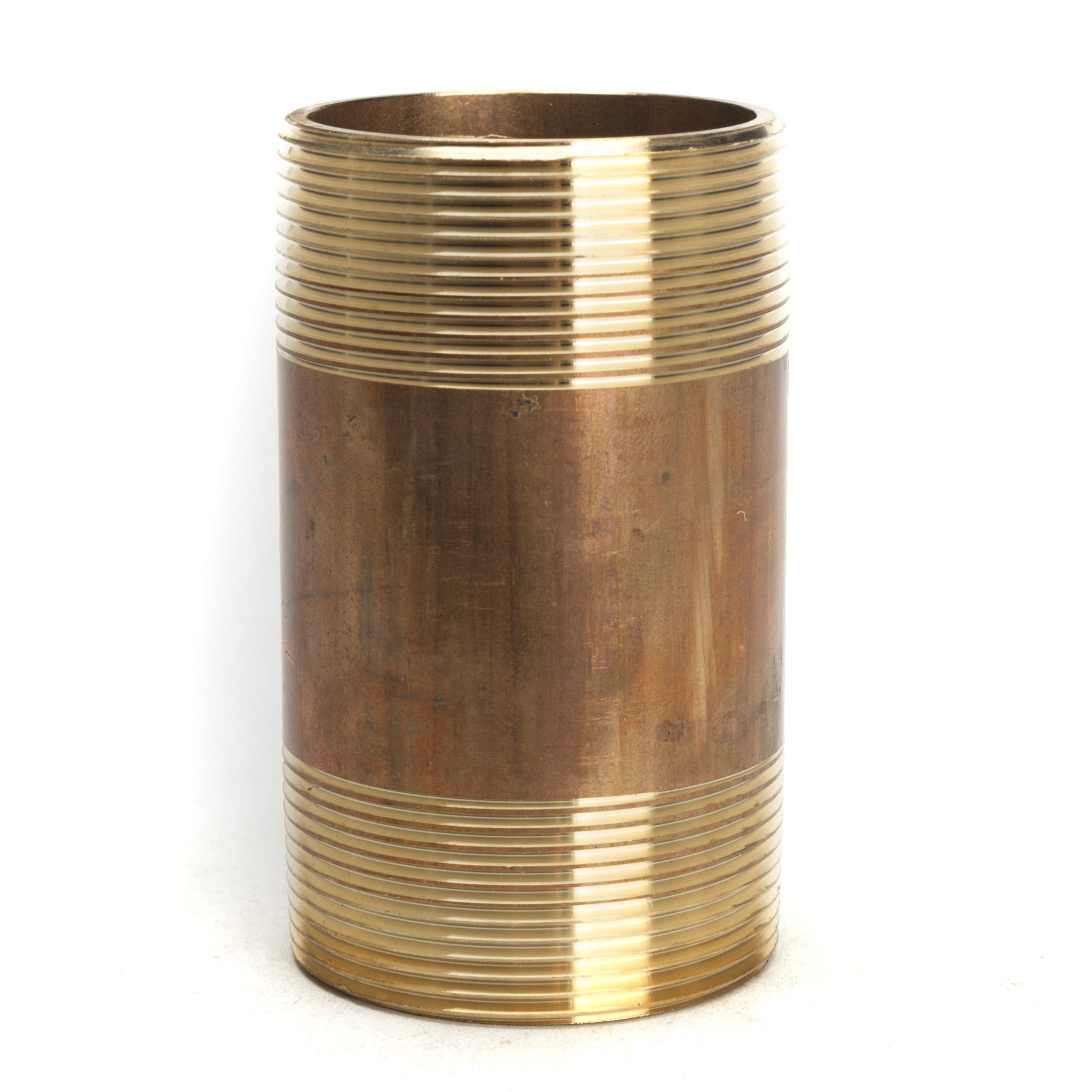 LTWFITTING Brass Pipe 4 Inch Long Nipple Fitting 2 Inch Male NPT Air Water(Pack of 1)