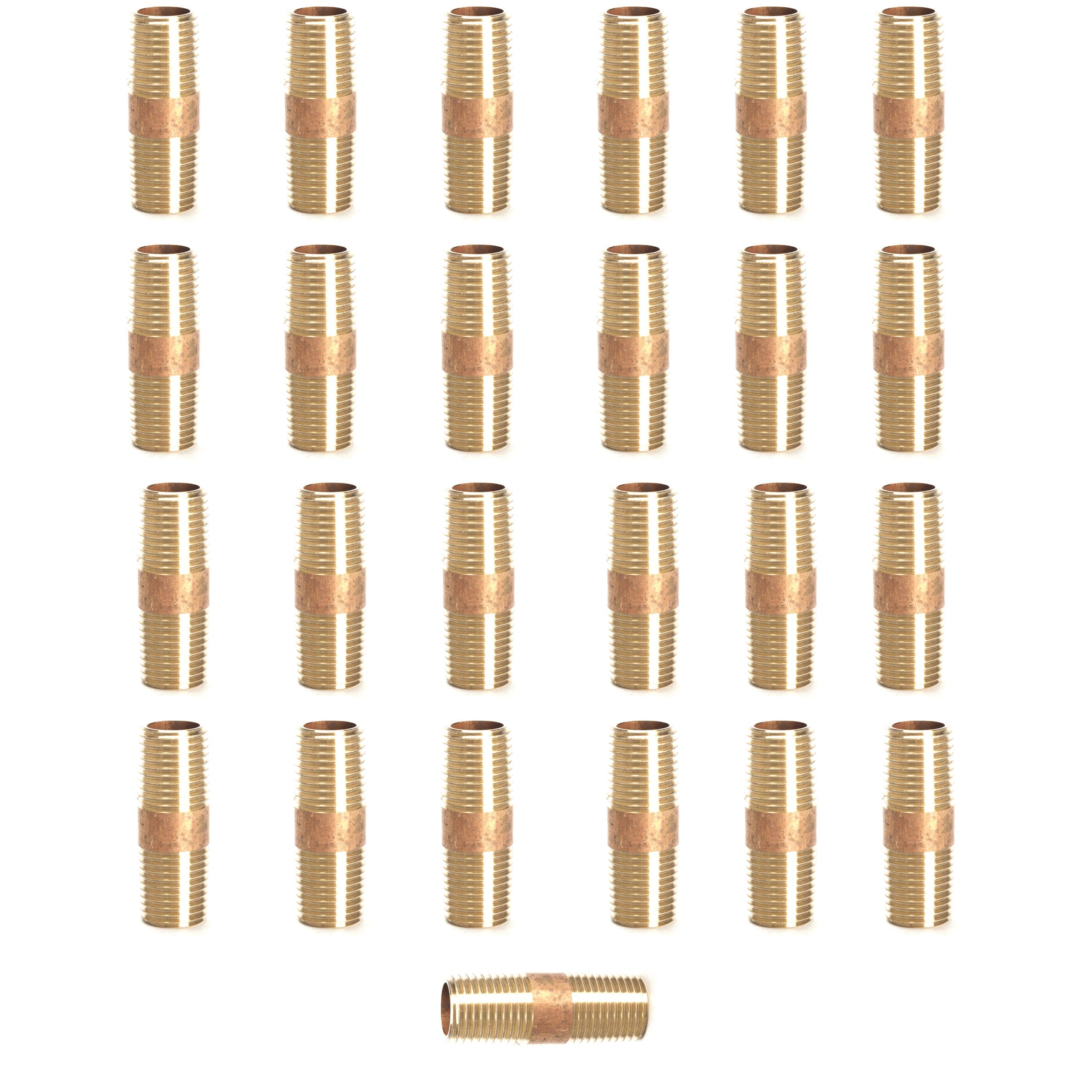 LTWFITTING Brass Pipe 1-1/2 Inch Long Nipple Fitting 1/4 Inch Male NPT Air Water(Pack of 25)