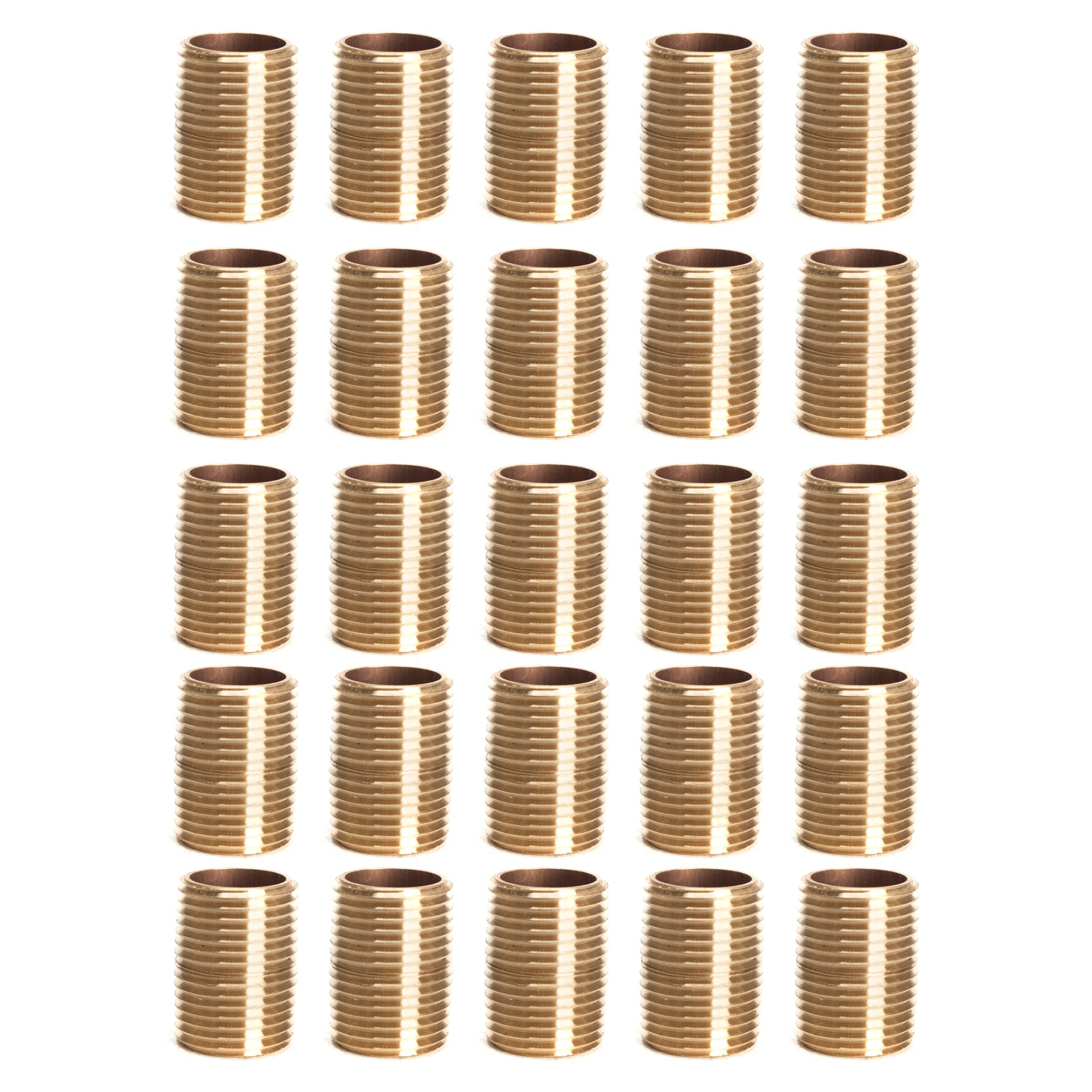 LTWFITTING Brass Pipe Close Nipple Fitting 1/2 Inch Male NPT(Pack of 25)