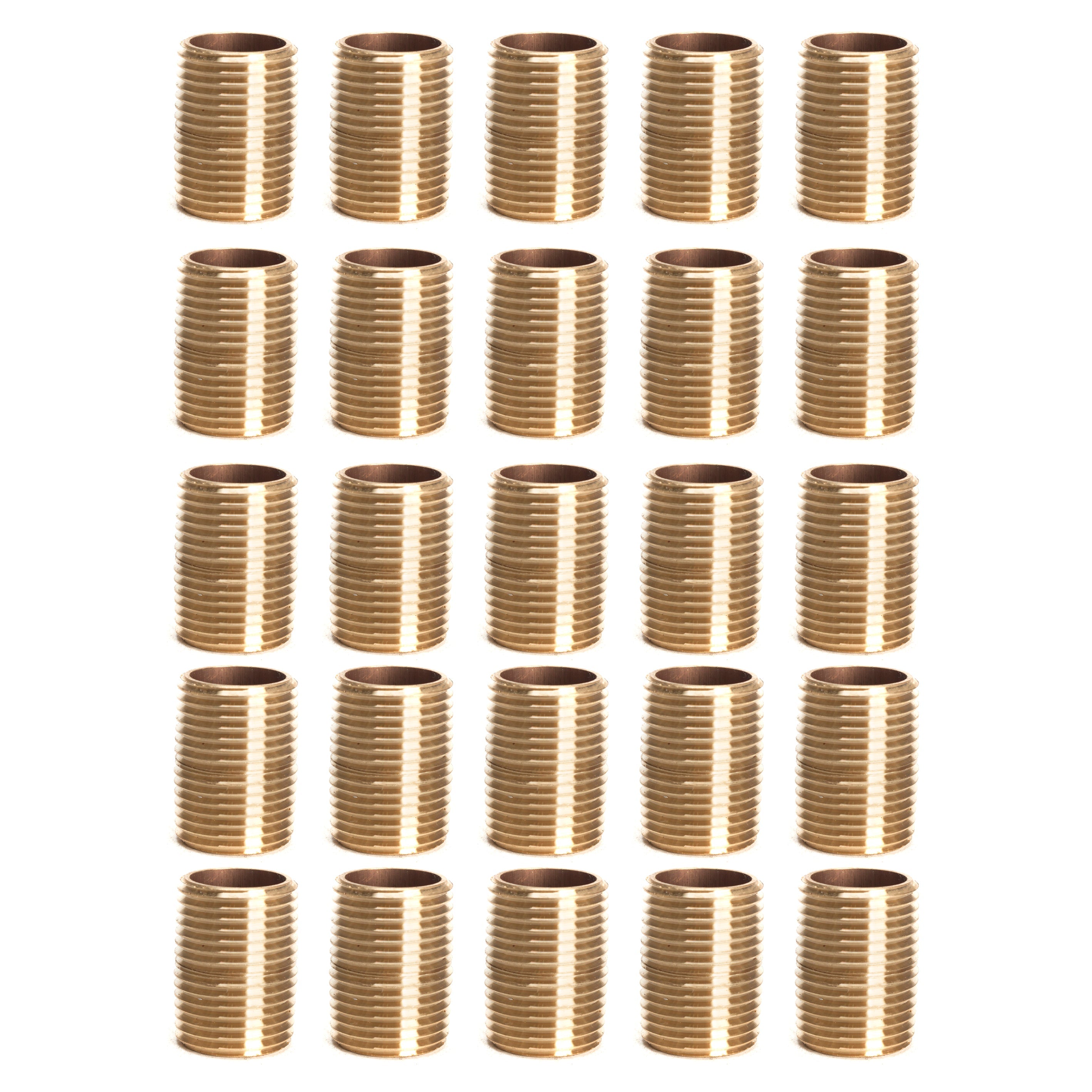 LTWFITTING Brass Pipe Close Nipple Fitting 1/2 Inch Male NPT(Pack of 25)