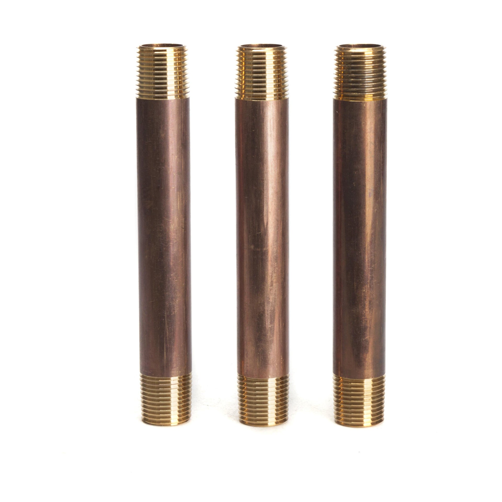 LTWFITTING Brass Pipe 6 Inch Long Nipple Fitting 1/2 Inch Male NPT Air Water(Pack of 3)