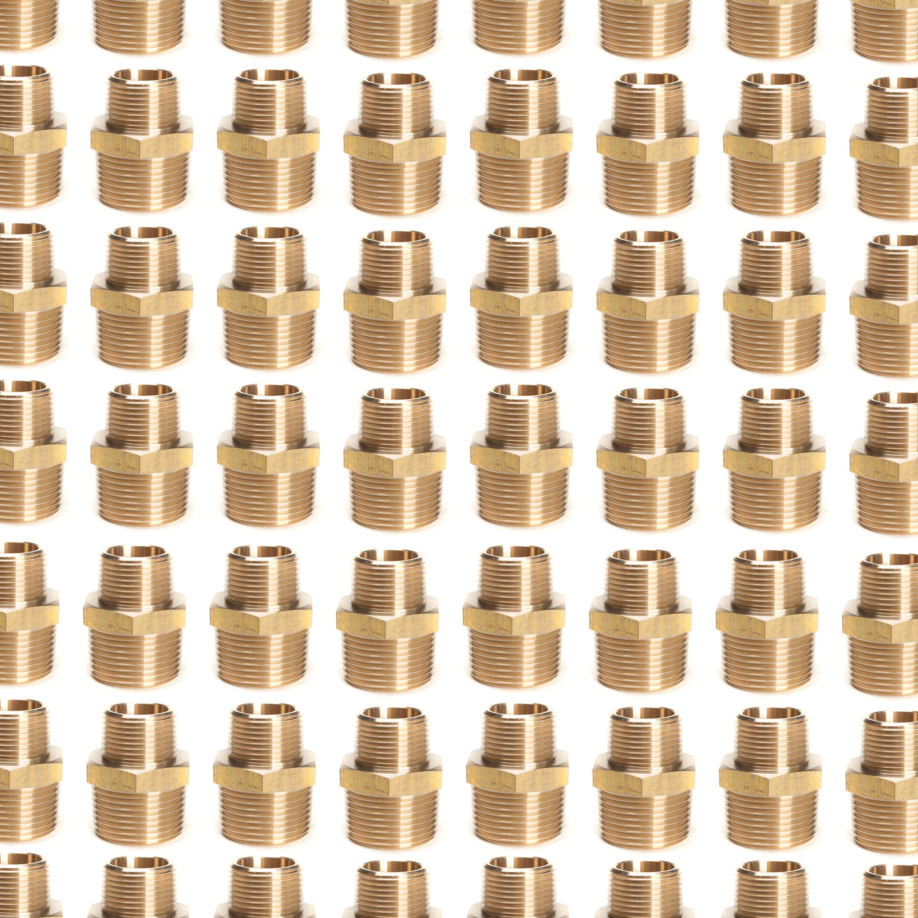 LTWFITTING Brass Pipe Hex Reducing Nipple Fitting 1 Inch x 3/4 Inch Male NPT(Pack of 50)