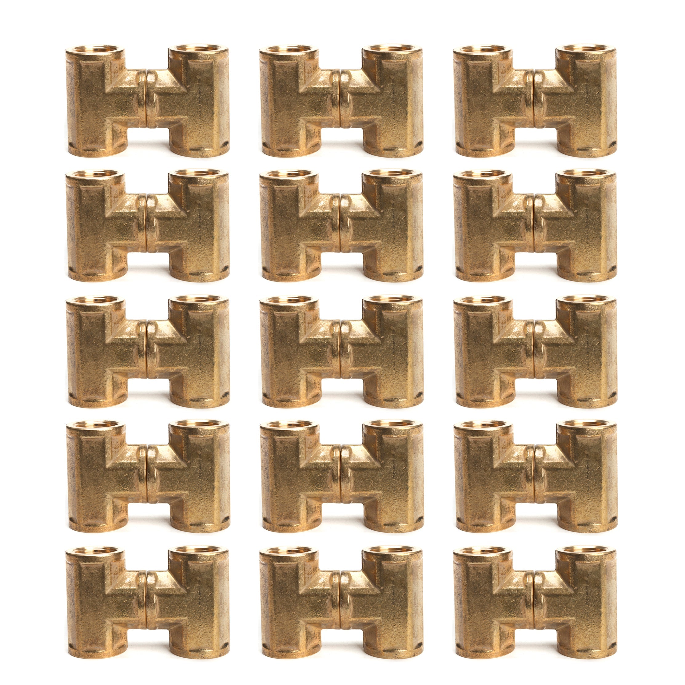 LTWFITTING Brass Pipe Fitting 3/4 Inch Female NPT Thread Tee Fuel Air(Pack of 30)
