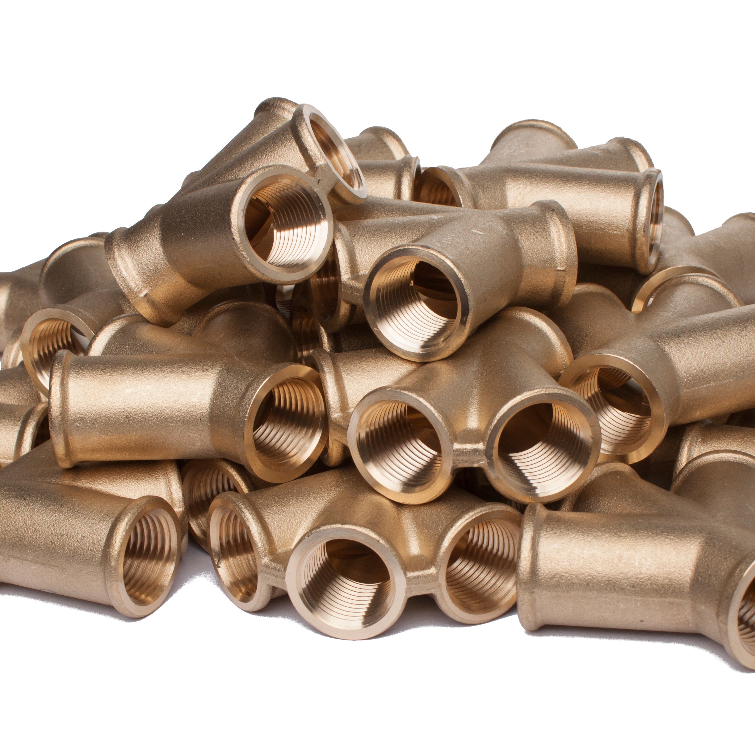 LTWFITTING Brass Pipe Female 4 Way Y Cross Fitting 1/2 Inch NPT Fuel Air Water (Pack of 50)