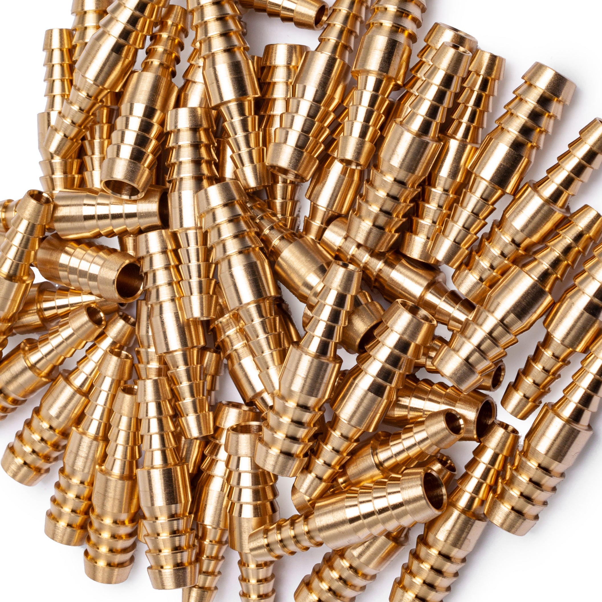 LTWFITTING Brass Barb Hose Reducing Splicer Mender 1/8-Inch ID Hose x 1/4-Inch ID Hose Fitting Air Water Fuel Boat(Pack of 50)