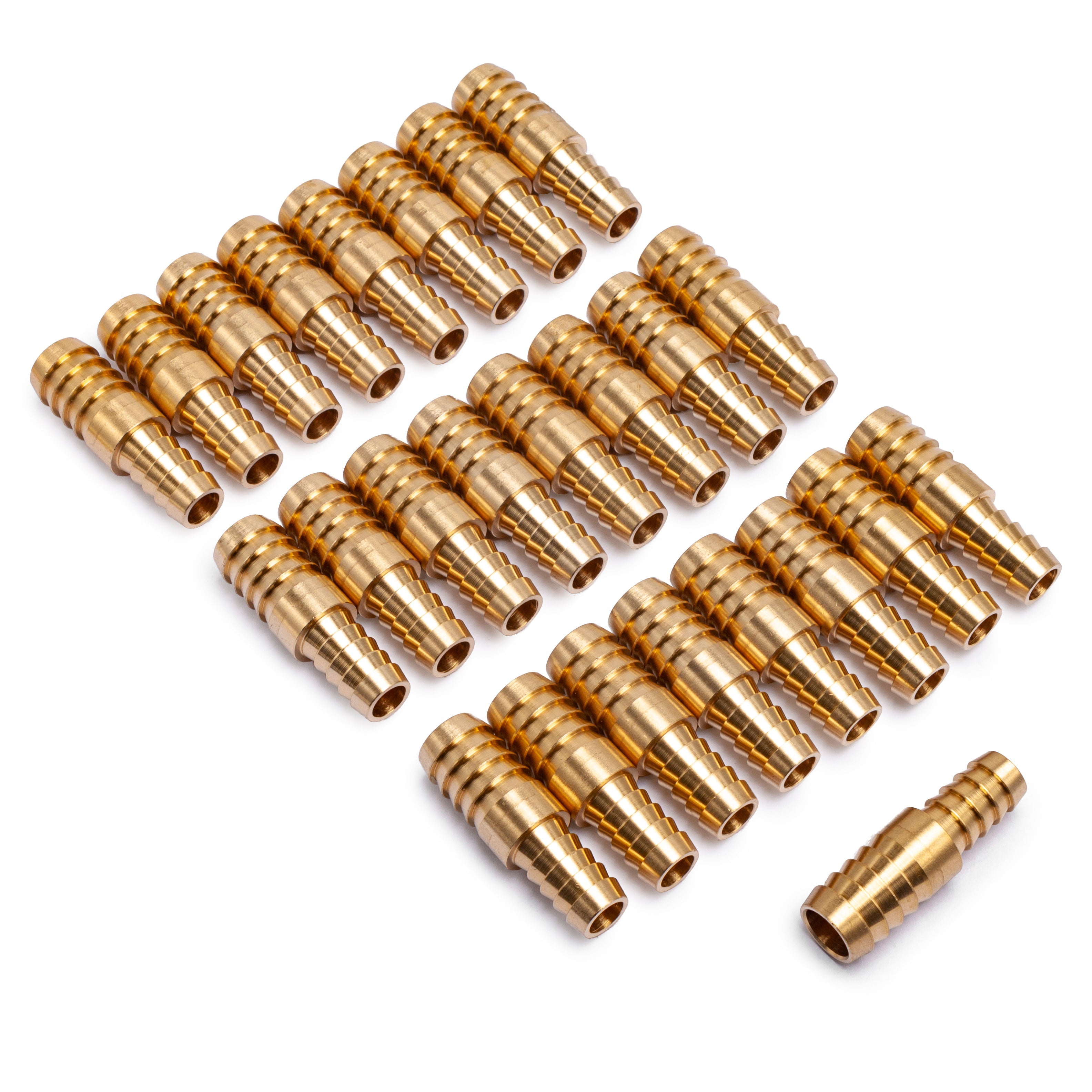 LTWFITTING Brass Barb Hose Reducing Splicer Mender 3/8-Inch ID Hose x 1/2-Inch ID Hose Fitting Air Water Fuel Boat(Pack of 25)