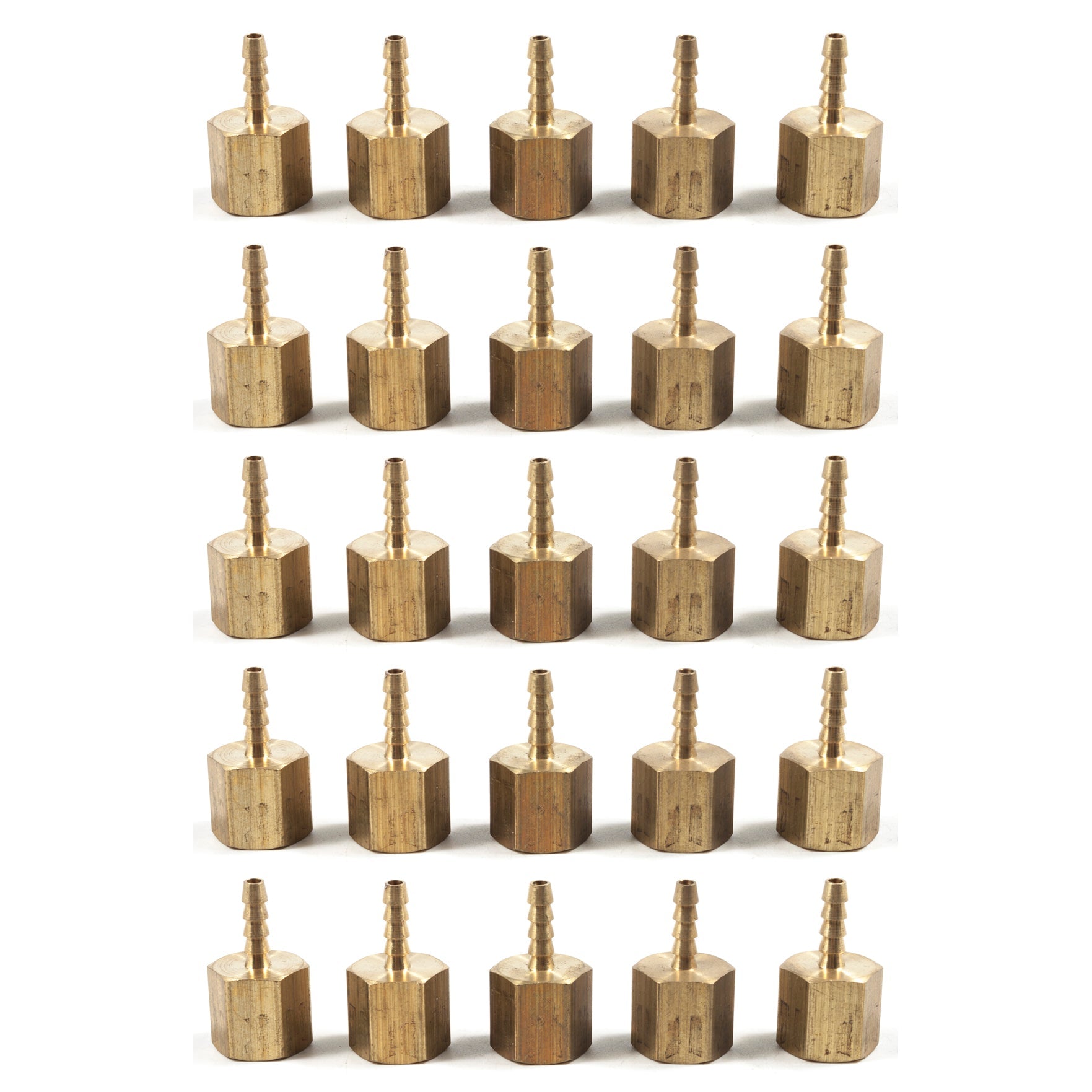 LTWFITTING Brass Barb Fitting Coupler 1/8-Inch Hose ID x 1/4-Inch Female NPT Fuel Gas Water(Pack of 25)