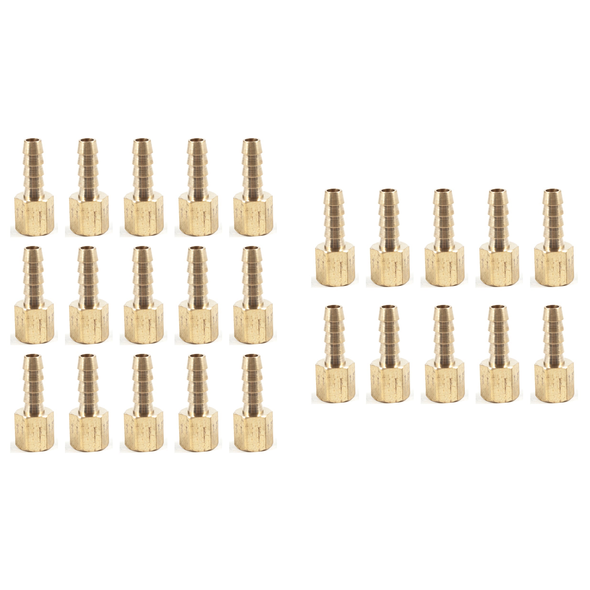 LTWFITTING Brass Fitting Coupler 1/4-Inch Hose Barb x 1/8-Inch Female NPT Fuel Water(Pack of 25)