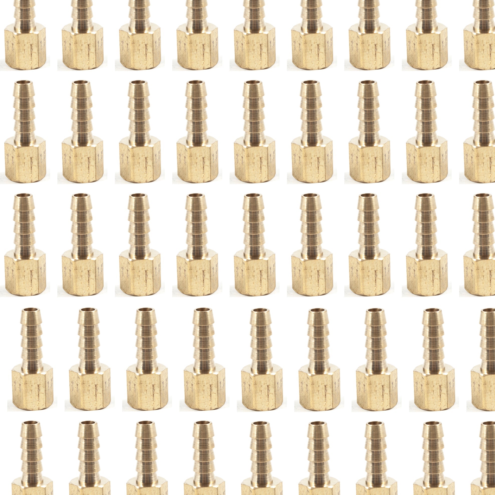 LTWFITTING Brass Fitting Coupler 1/4-Inch Hose Barb x 1/8-Inch Female NPT Fuel Water(Pack of 500)