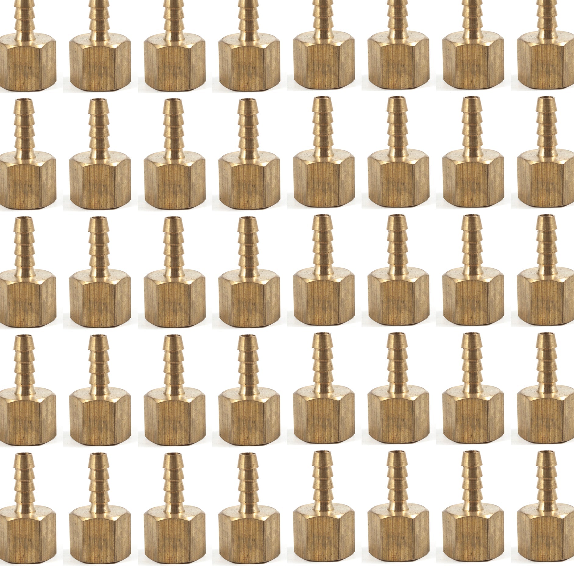 LTWFITTING Brass Fitting Coupler 1/4-Inch Hose Barb x 3/8-Inch Female NPT Fuel Water Boat(Pack of 300)