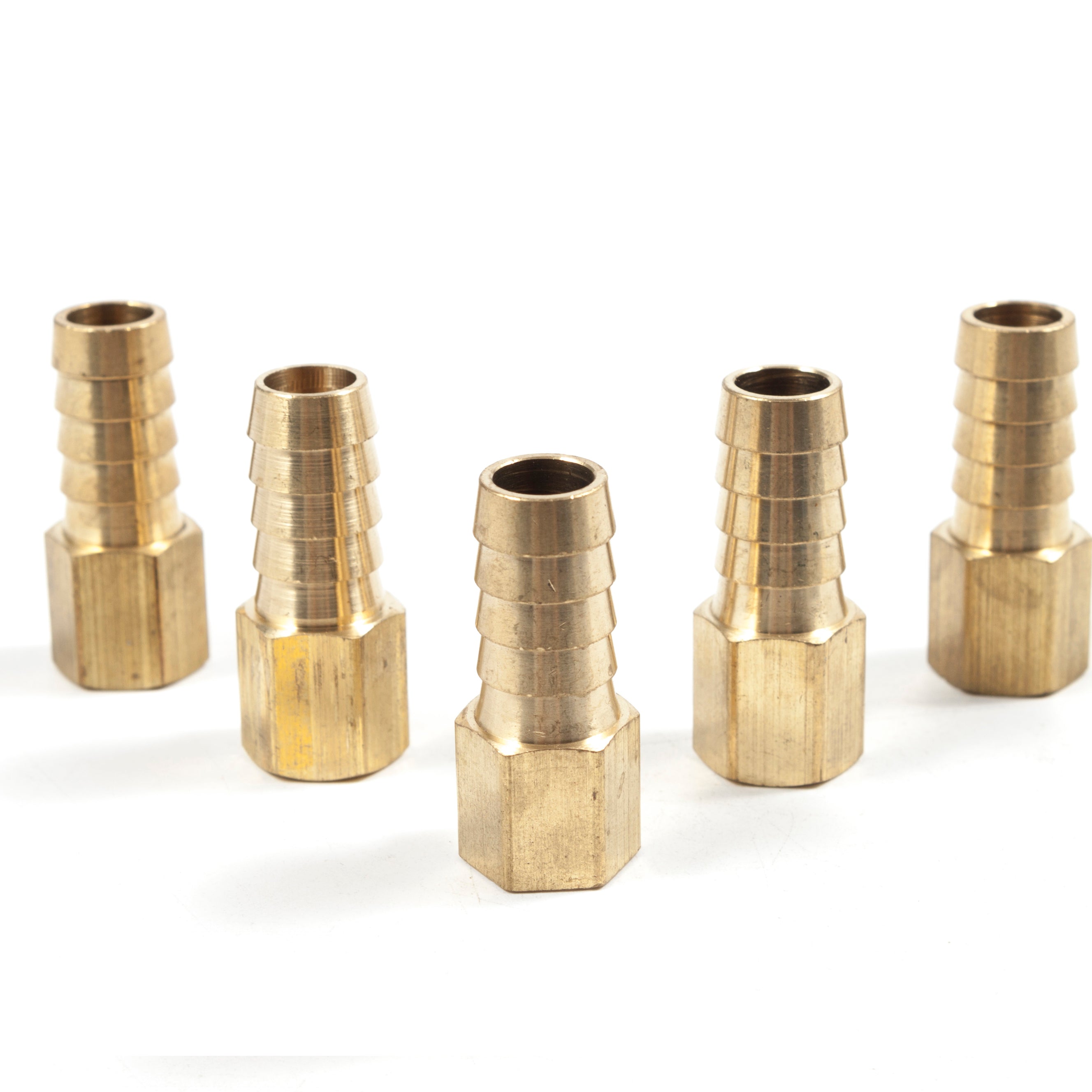 LTWFITTING Brass Fitting Coupler 1/2-Inch Hose ID x 1/4-Inch Female NPT Fuel Water Gas(Pack of 5)