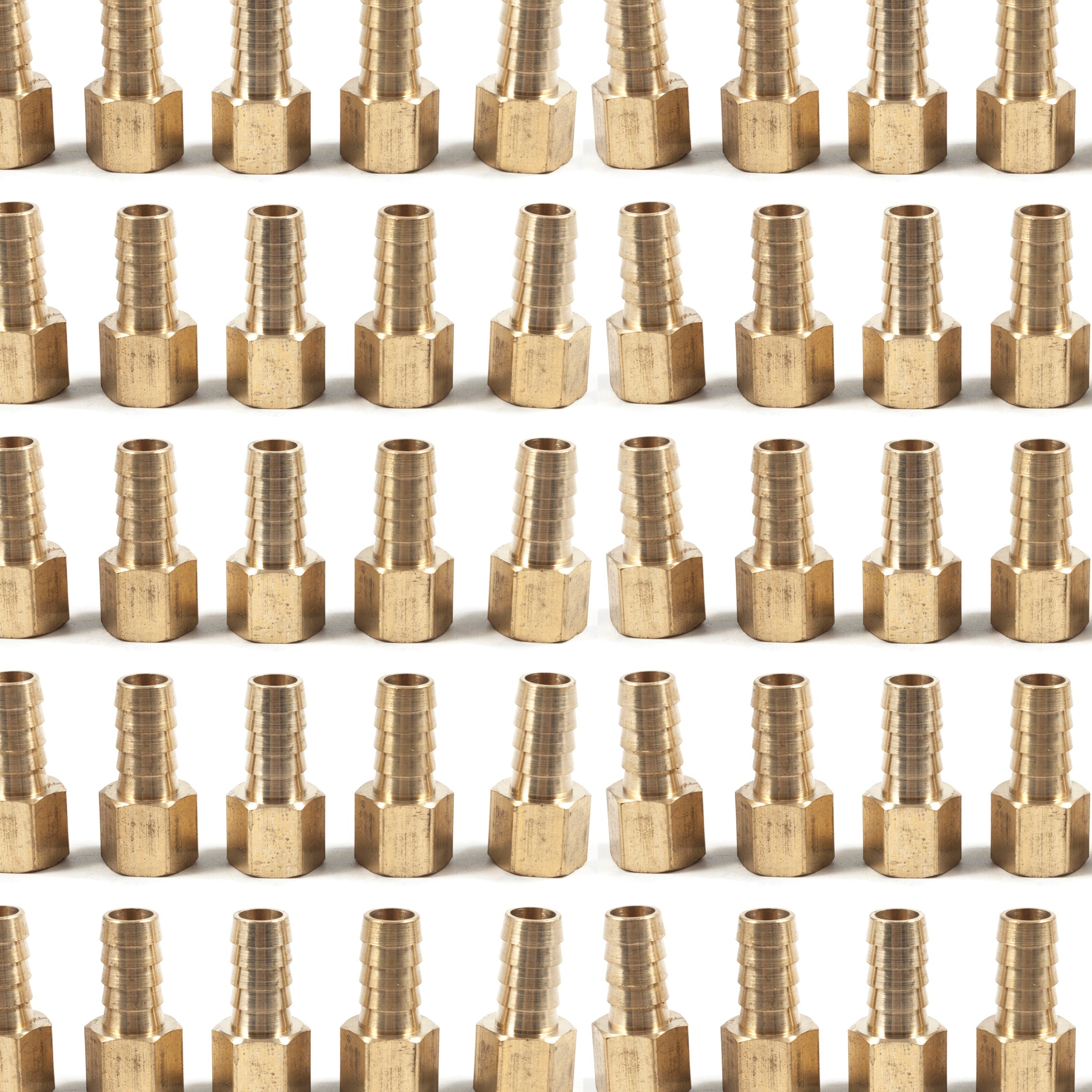 LTWFITTING Brass Fitting Coupler 1/2-Inch Hose Barb x 3/8-Inch Female NPT Fuel Water Boat(Pack of 200)