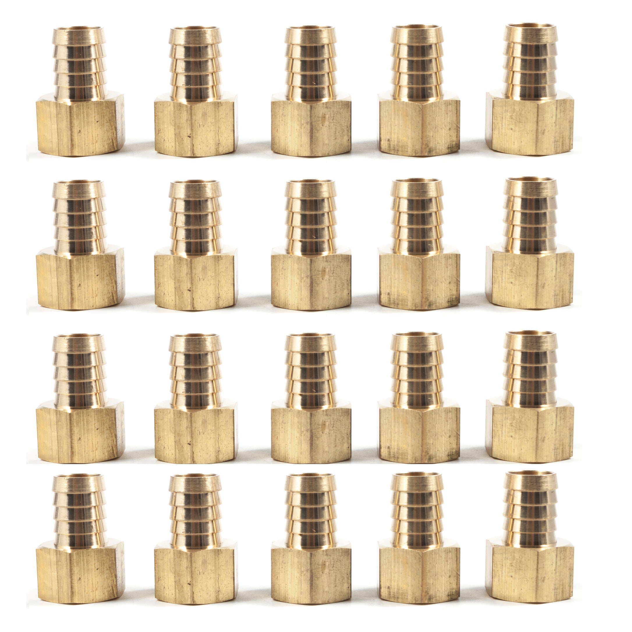 LTWFITTING Brass Fitting Coupler 3/4-Inch Hose Barb x 3/4-Inch Female NPT Fuel Water Boat(Pack of 20)