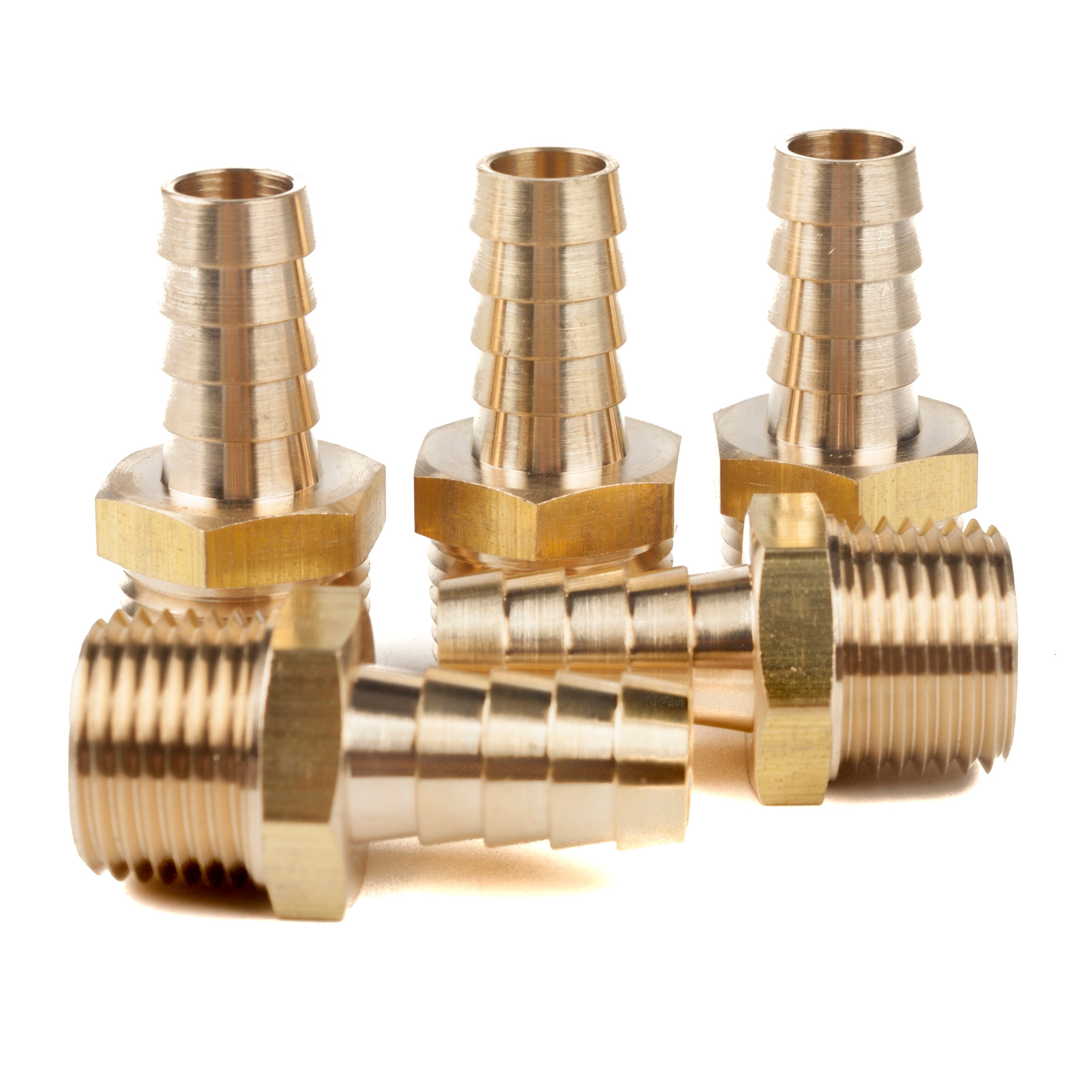 LTWFITTING Brass Fitting Connector 1/2-Inch Hose Barb x 1/2-Inch NPT Male Fuel Gas Water(Pack of 5)